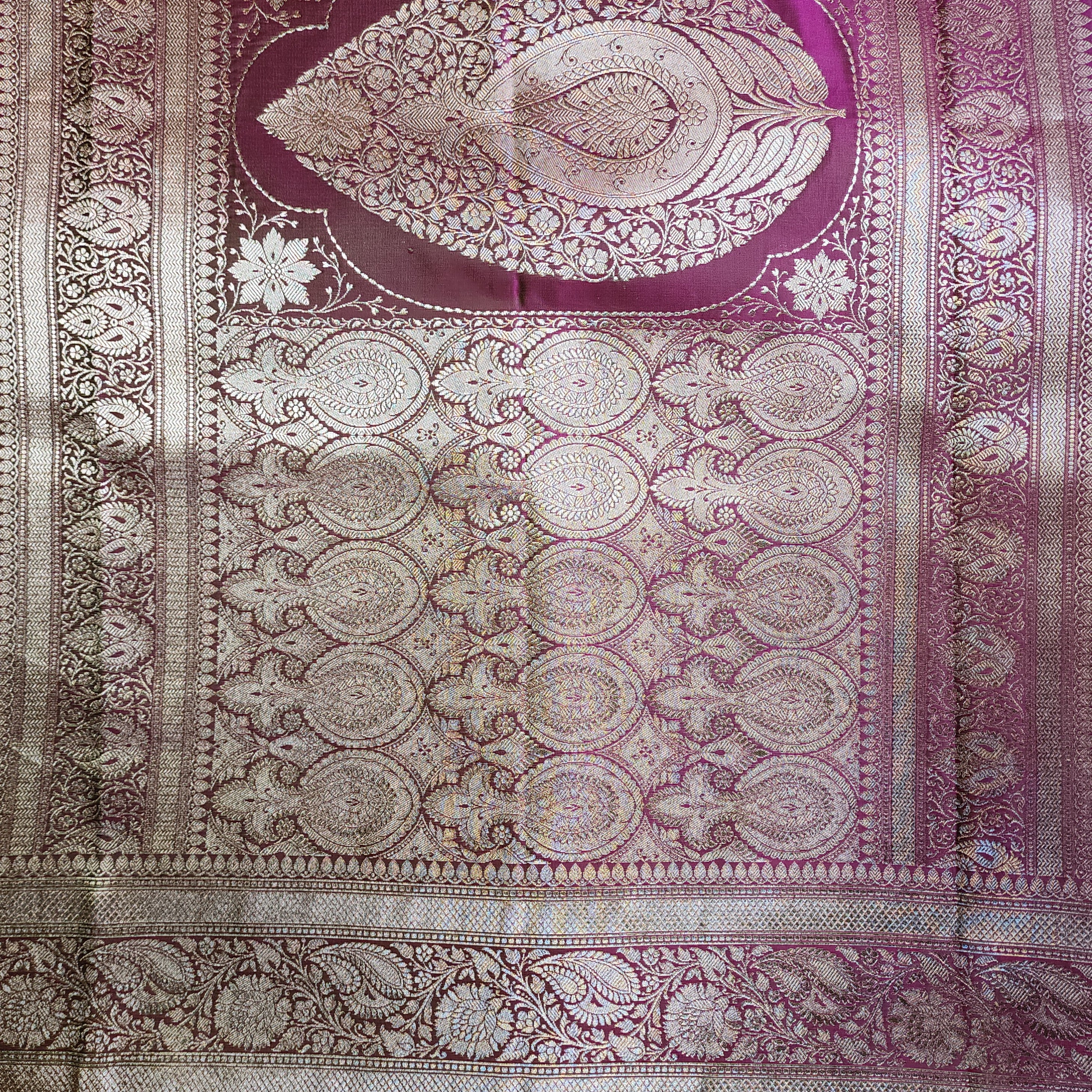 Dhoop Chhaon Mauve Banarasi Katan Silk Saree