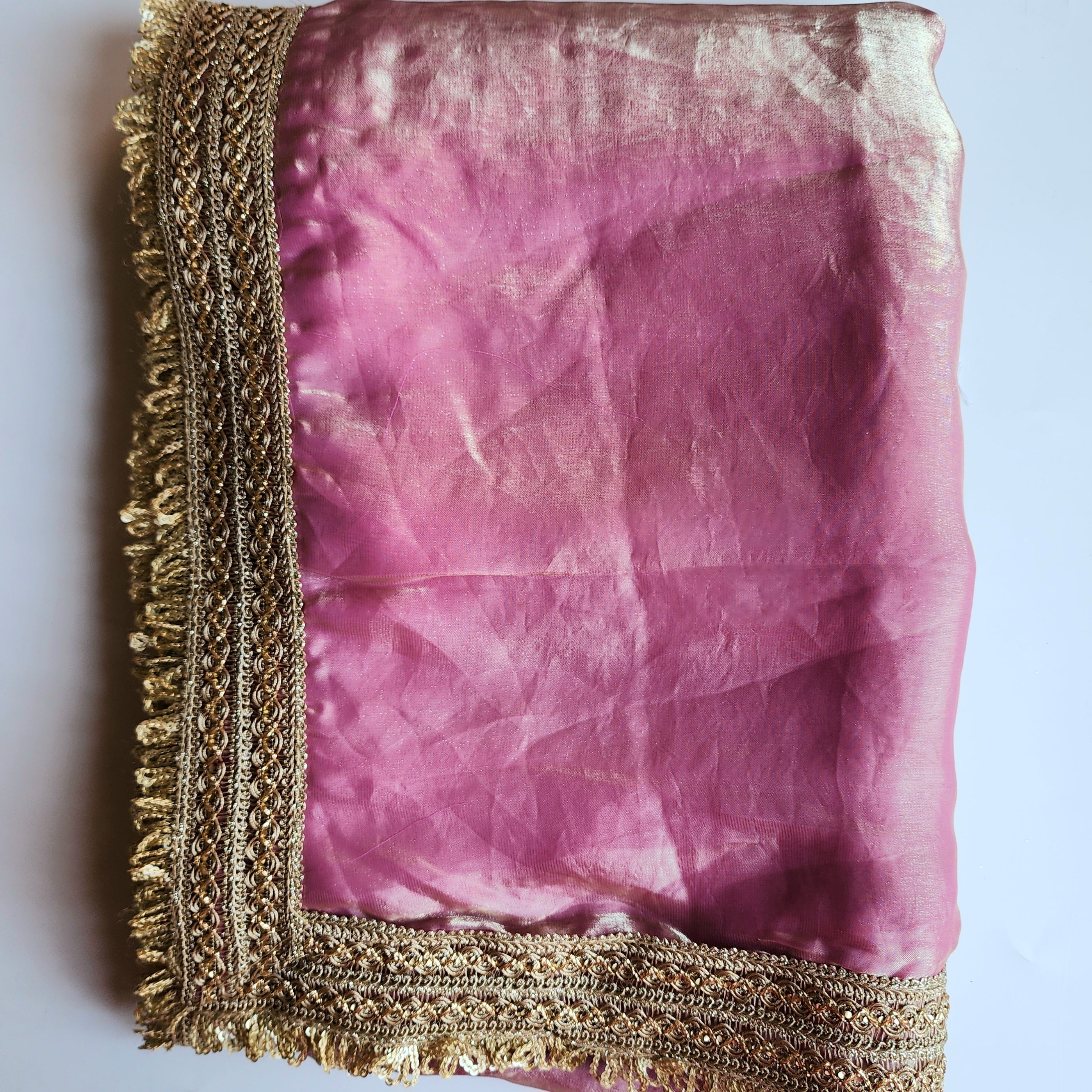 Pastel Pink Designer Chiffon Silk Saree with Readymade Blouse