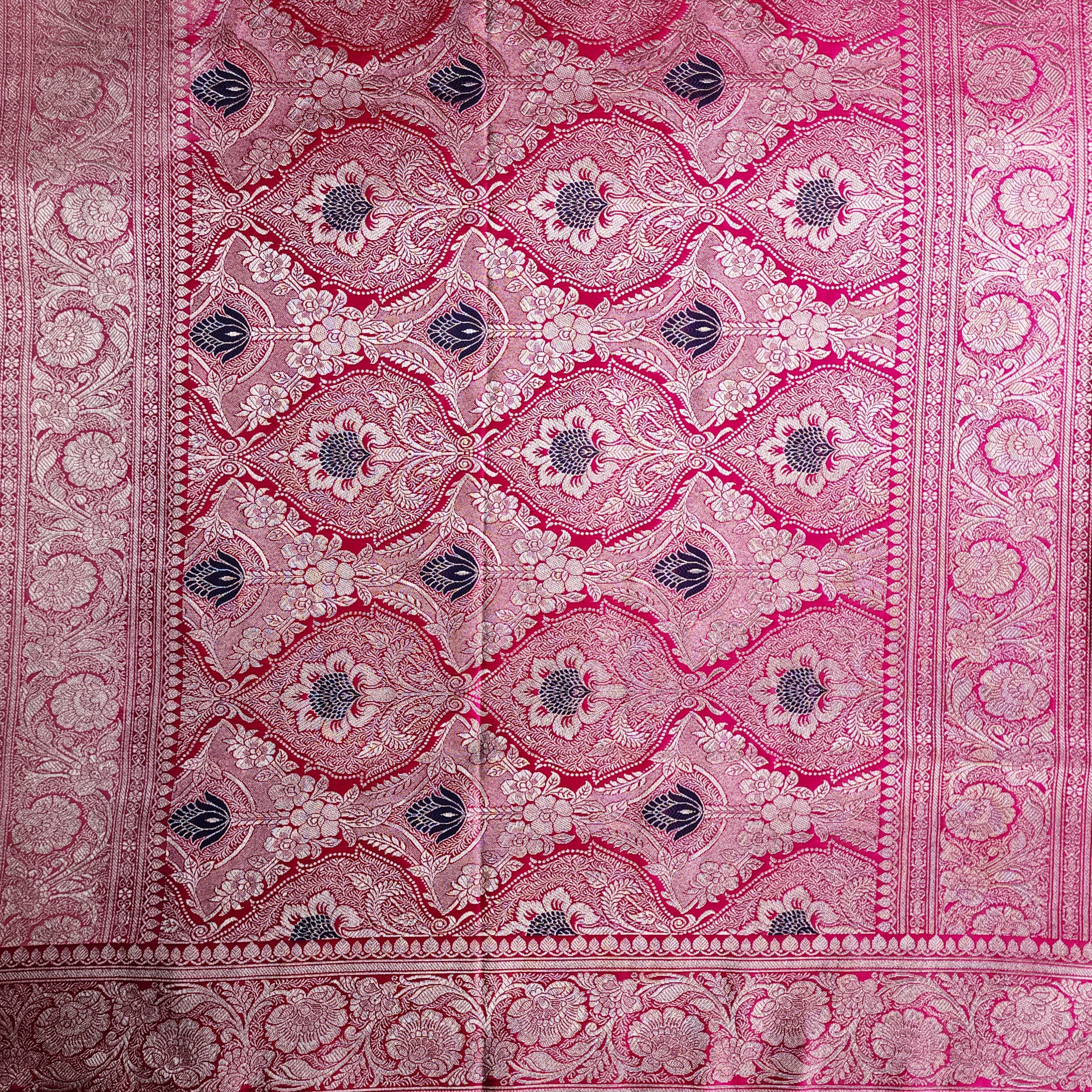 Dusty Mauve Pure Banarasi Katan Silk Saree with light Gold Zari Weaving