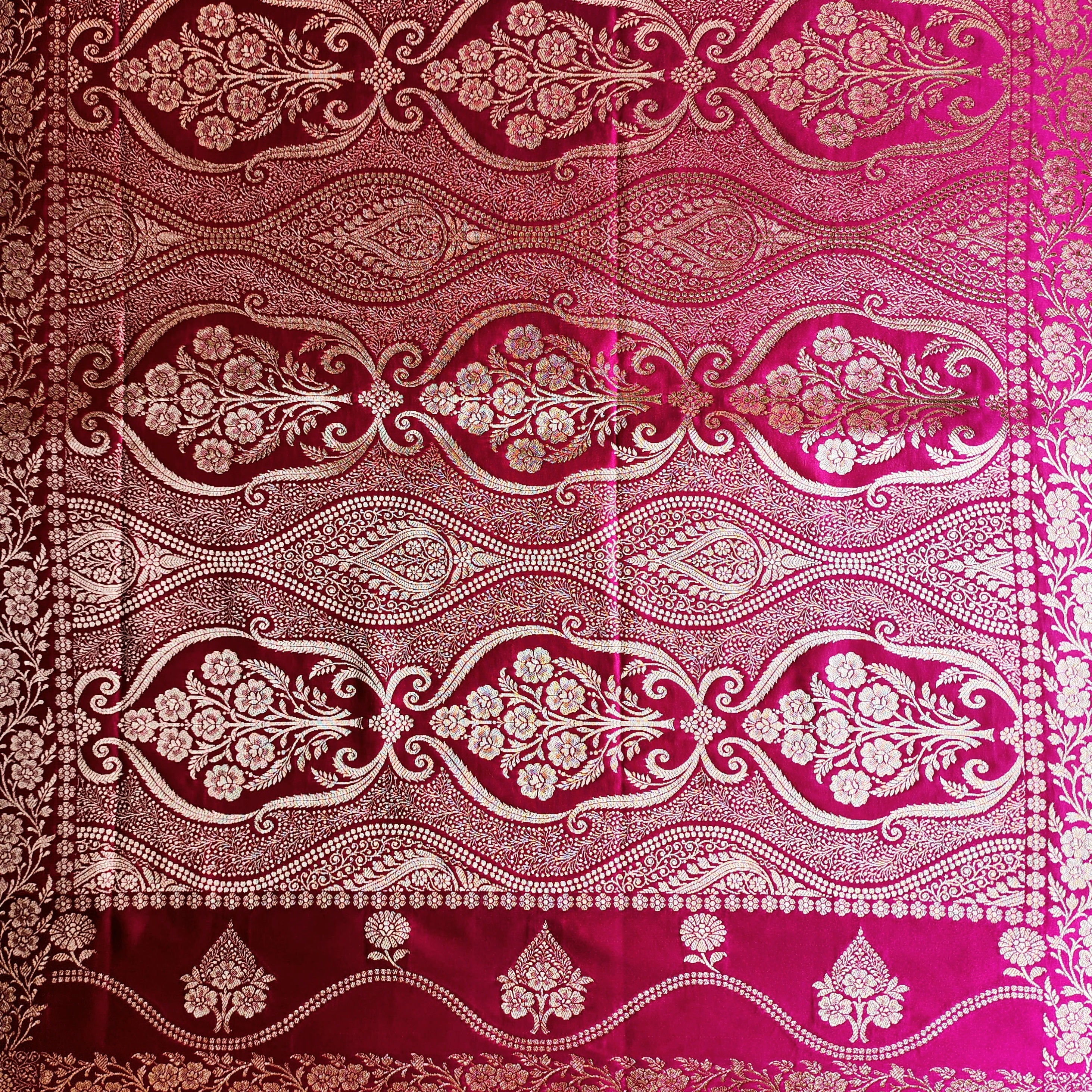 Dual-Tone Pink Pure Banarasi Katan Silk Saree