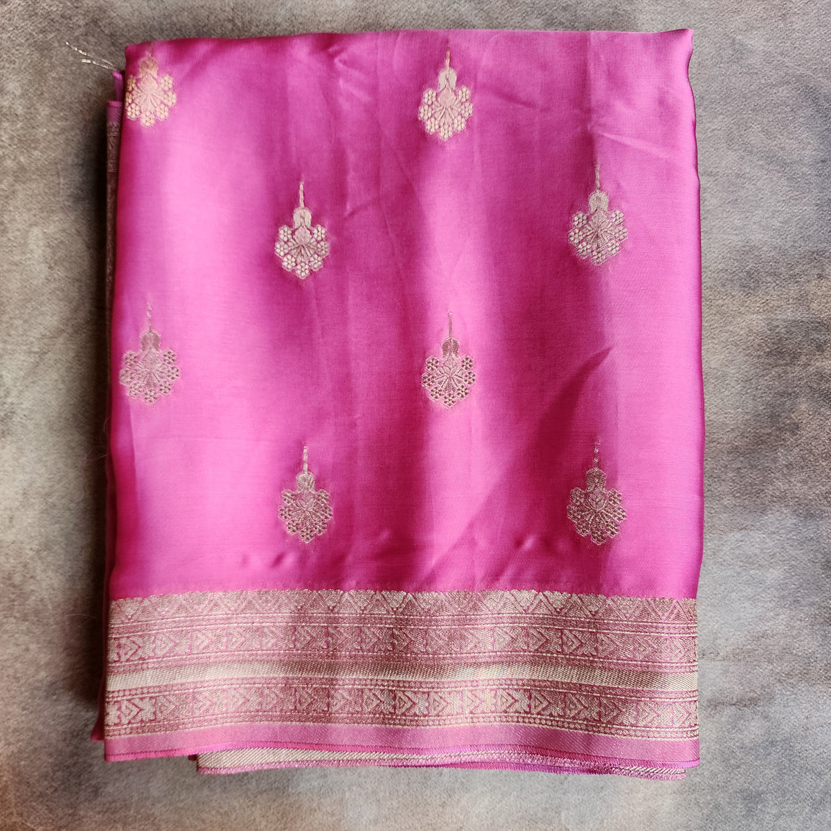 Lilac Pink Mashru Katan Silk Saree