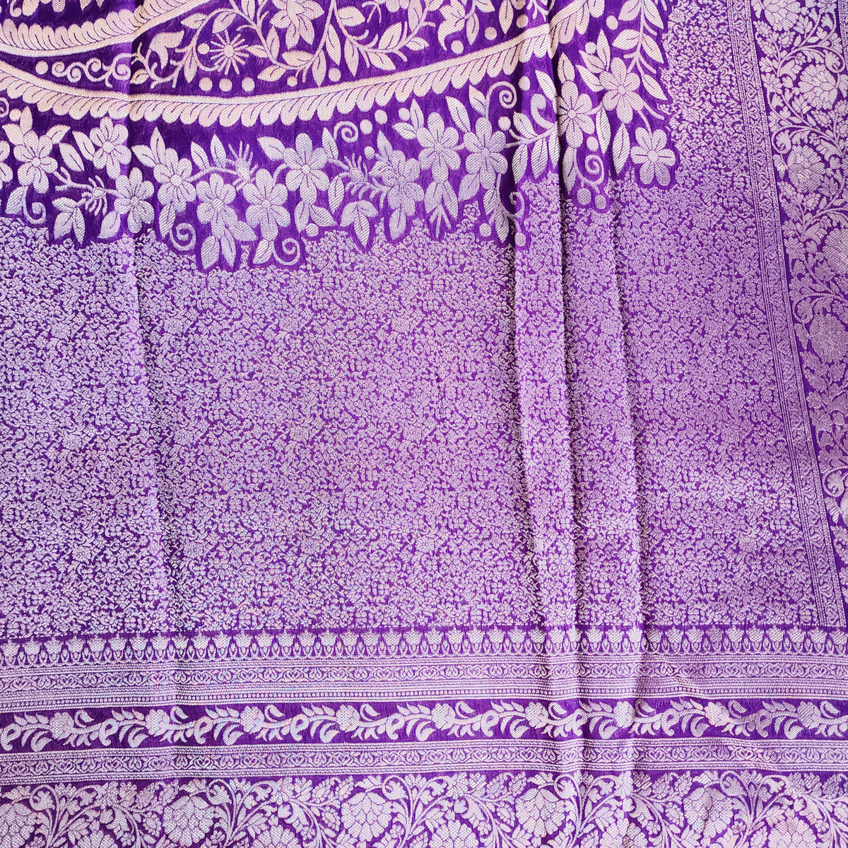 Dark Purple Katan Tanchoi Saree