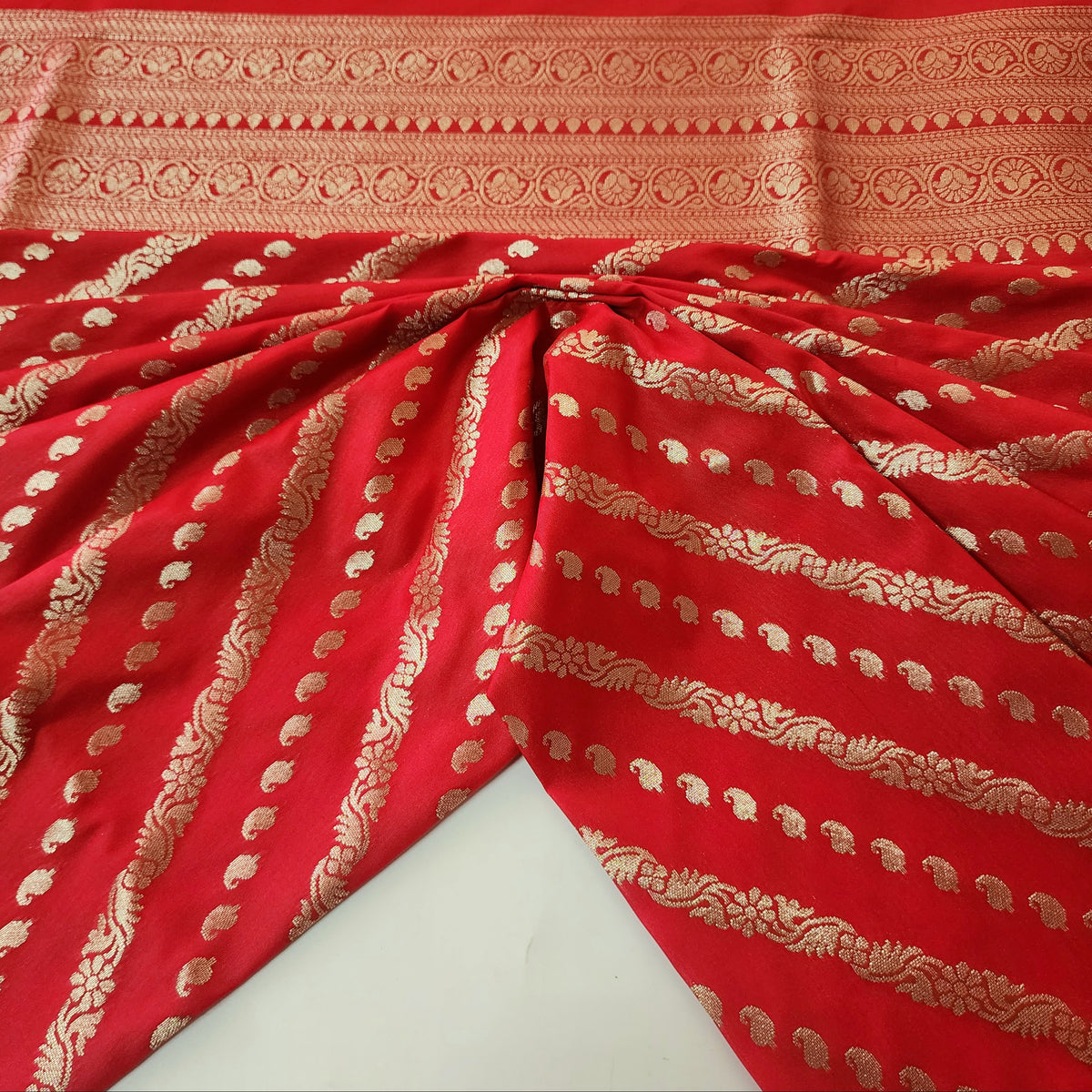 Red - Banarasi Leheriya Style Dupatta