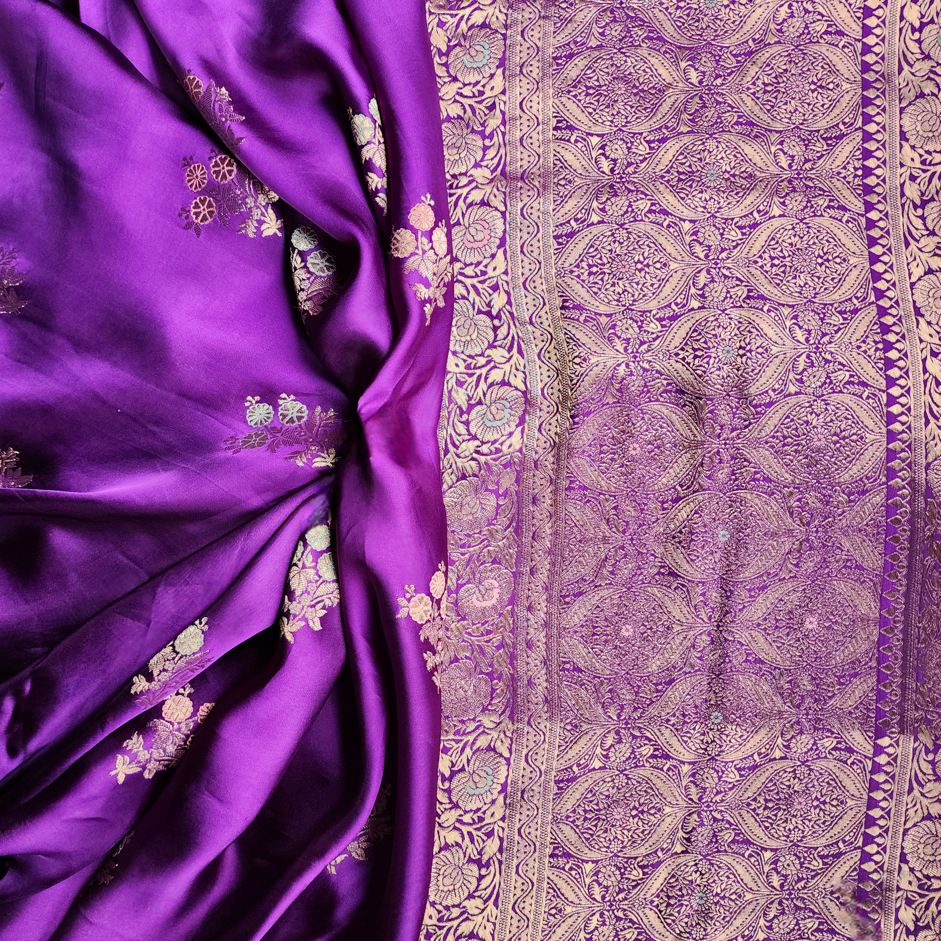 Royal Purple Mashru Katan Silk Saree