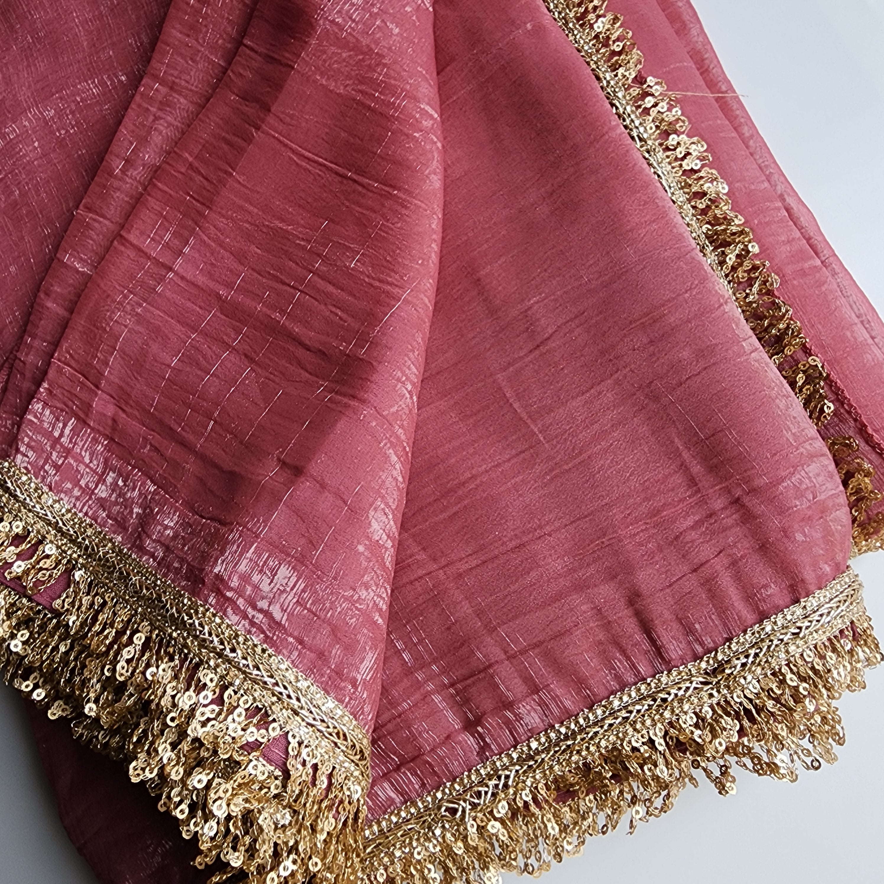 Blush Pink Designer Organza Saree