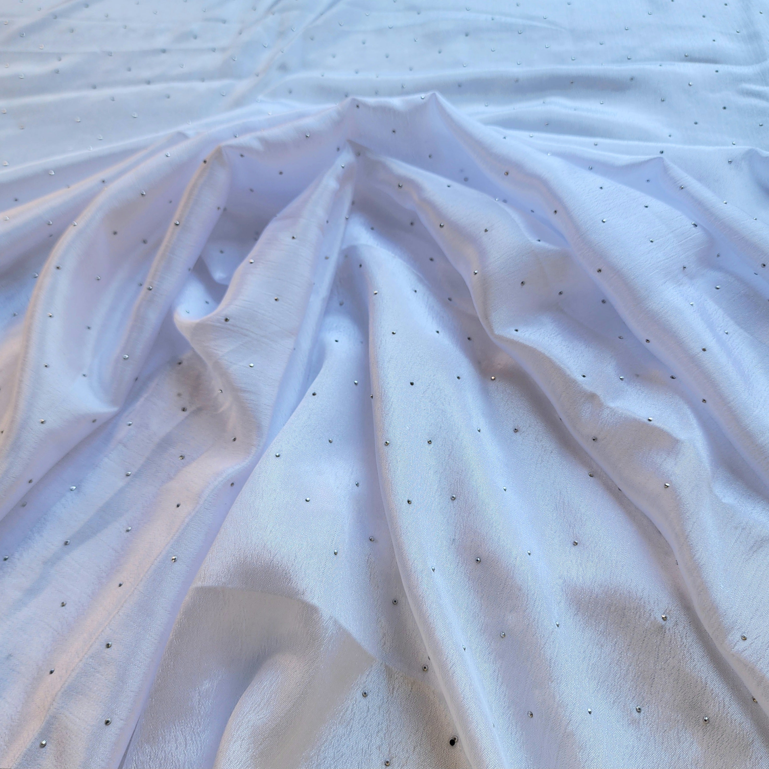 Georgette Designer Sequinned Saree - Frosted Pearl