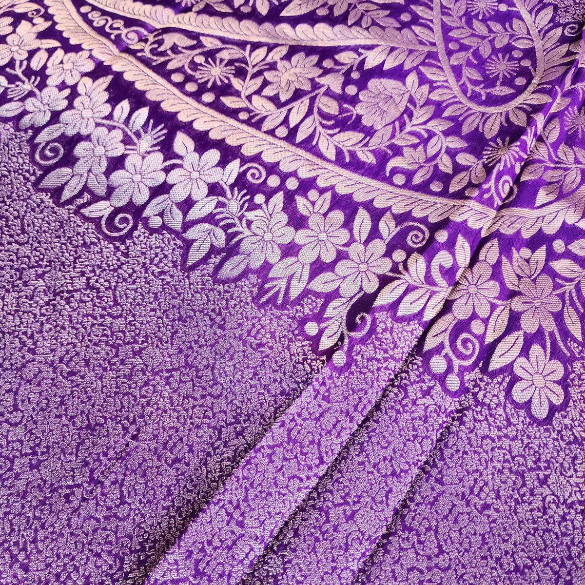 Dark Purple Katan Tanchoi Saree