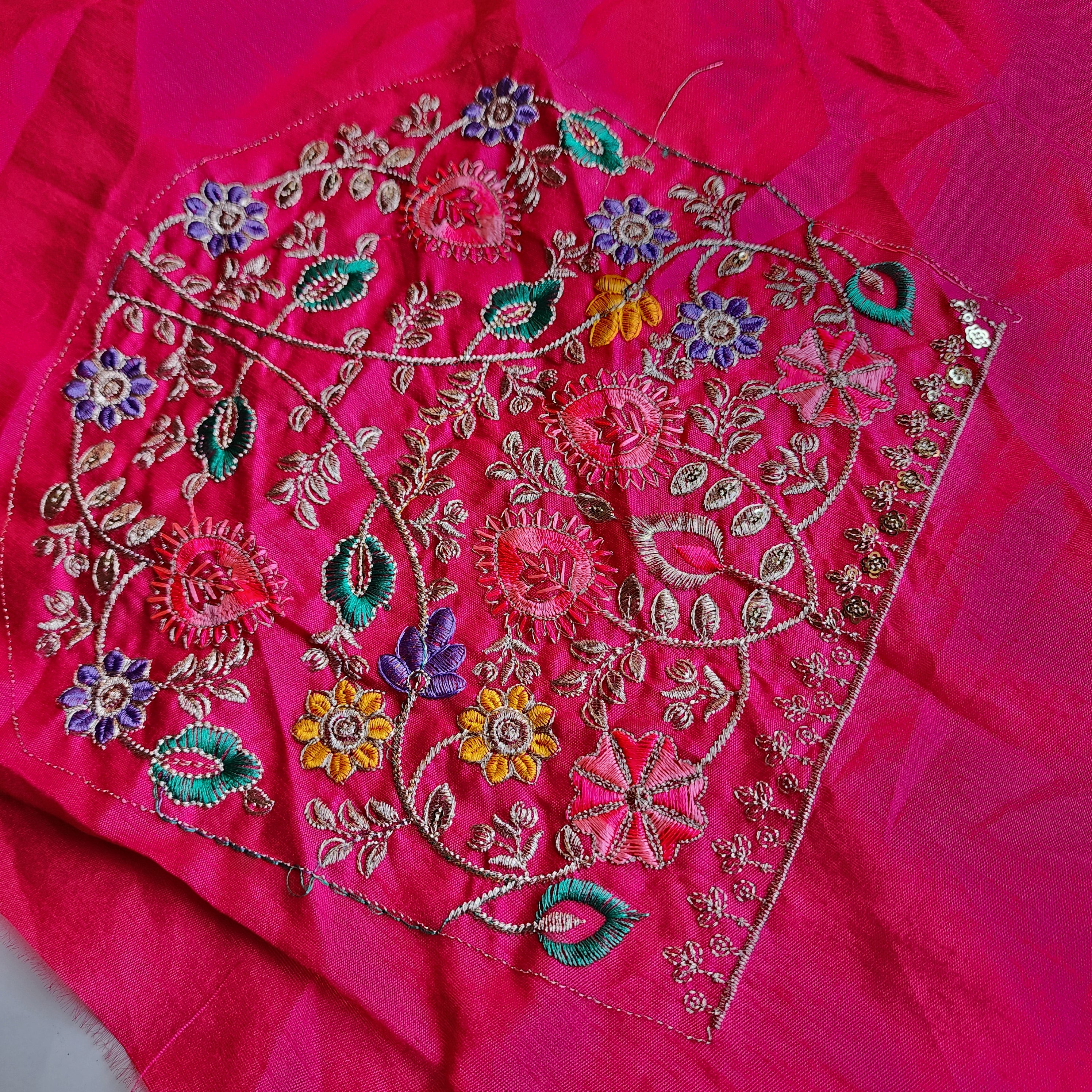 Embroidered Bandhani Designer Saree in Pink