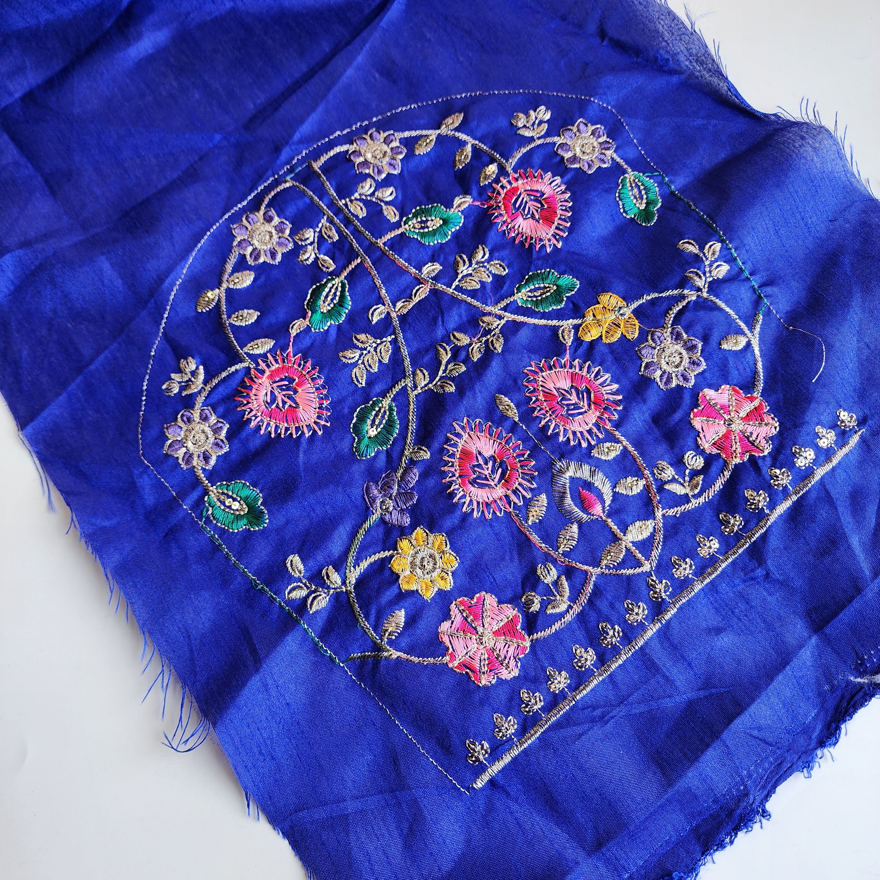 Embroidered Bandhani Designer Saree in Blue