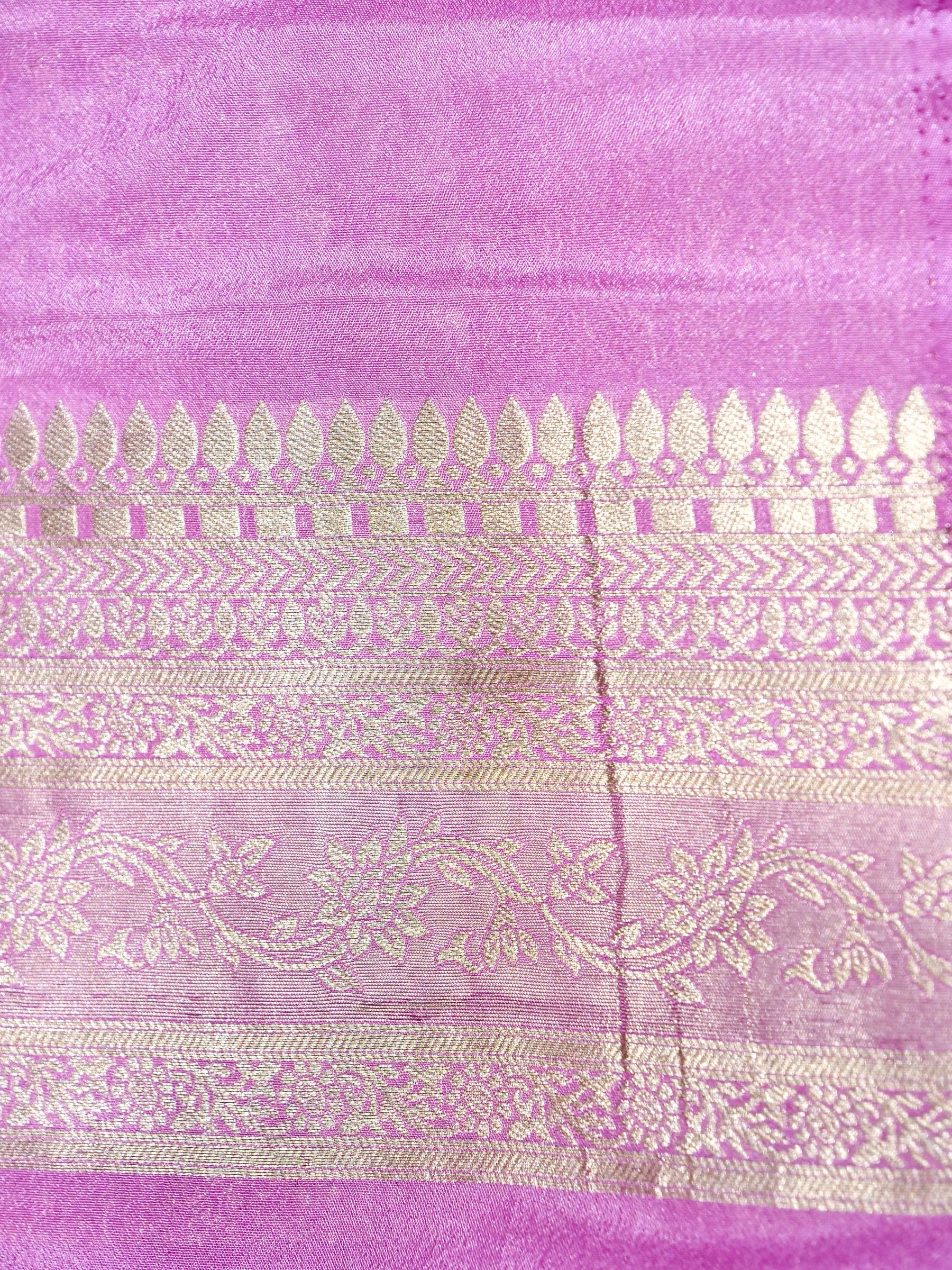 Deep Berry Plum Crepe Georgette Silk Saree with Baby Pink Border