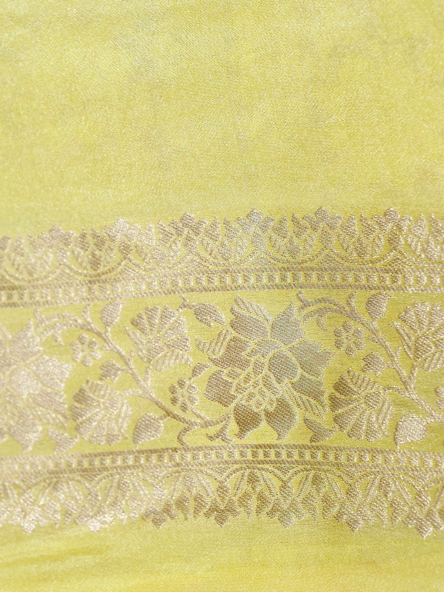 Hot Pink Crepe Georgette Silk Saree with Champagne Gold Border