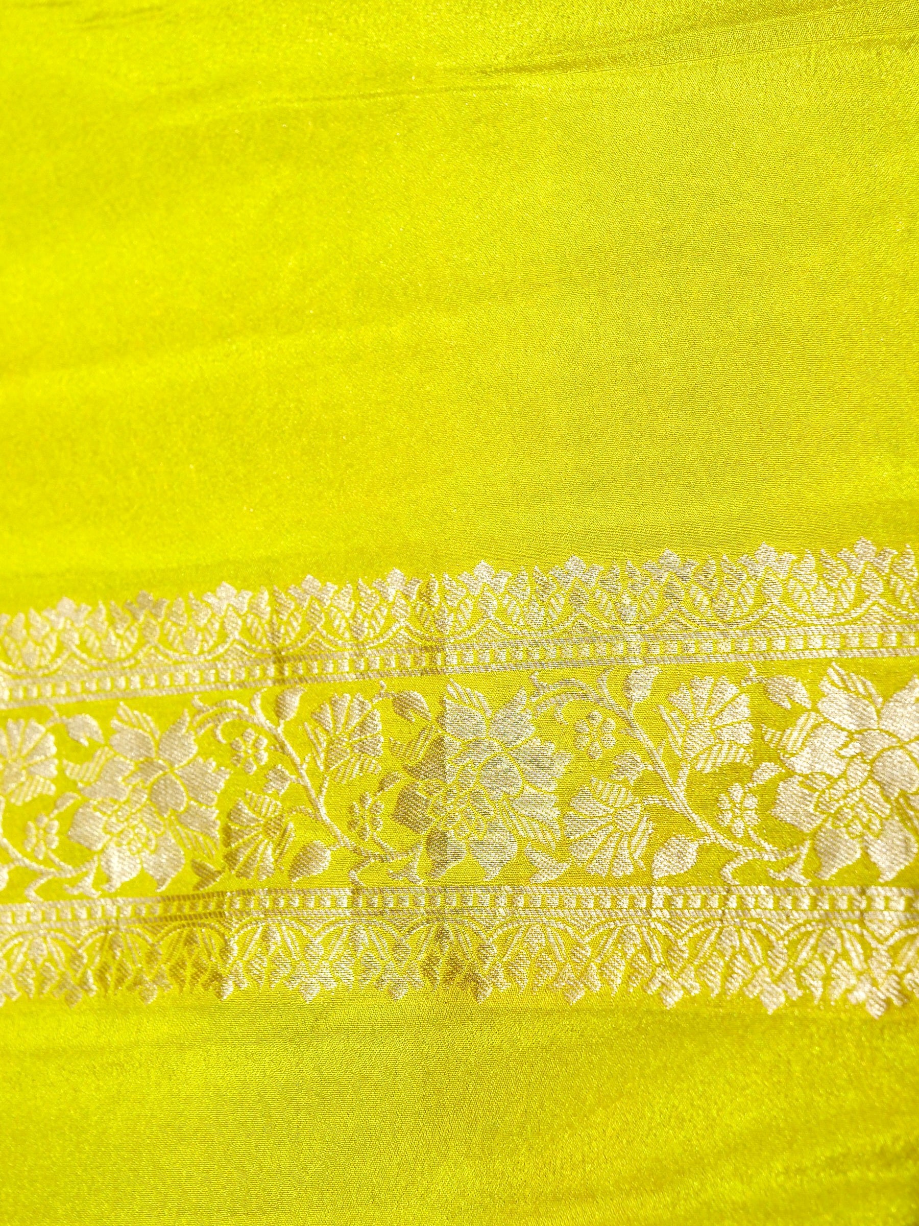 Peacock Teal Crepe Georgette Silk Saree with Olive Gold Border