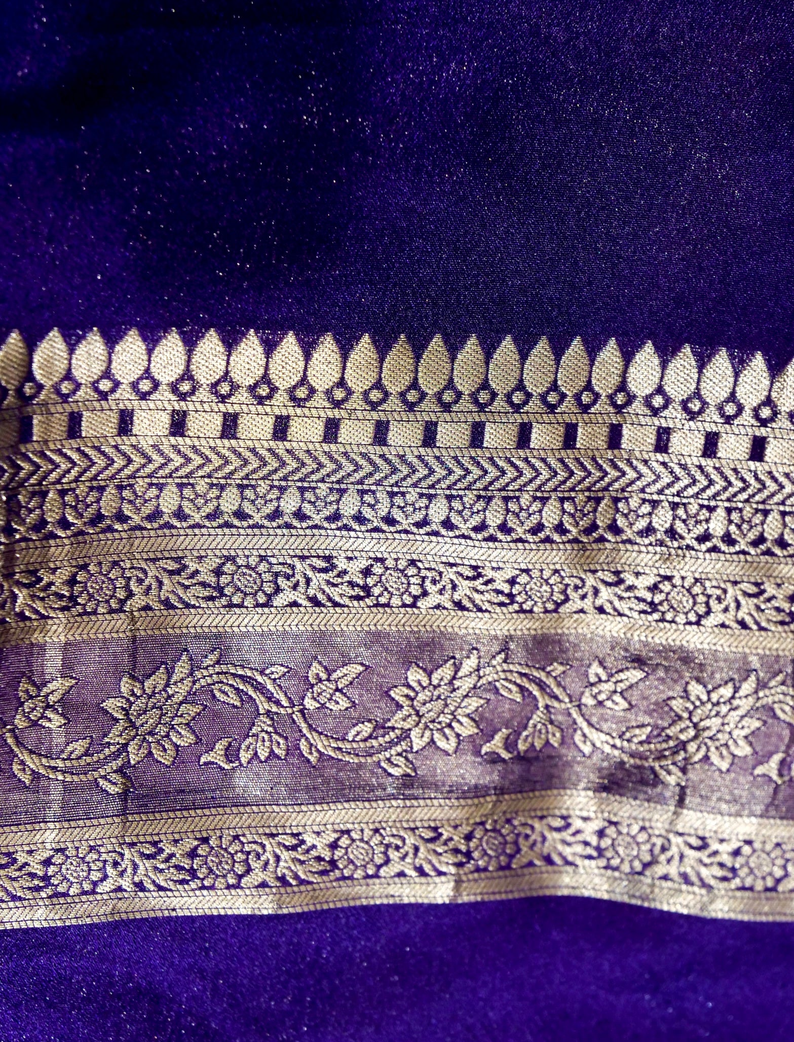 Soft Lavender Pink Crepe Georgette Silk Saree with Purple Border