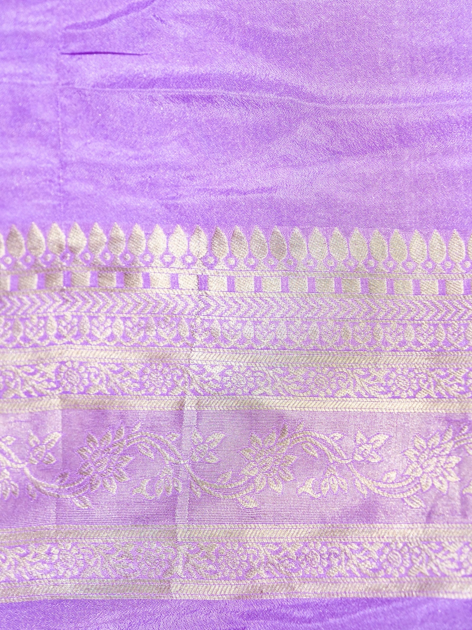 Royal Purple Crepe Georgette Silk Saree with Lilac Border