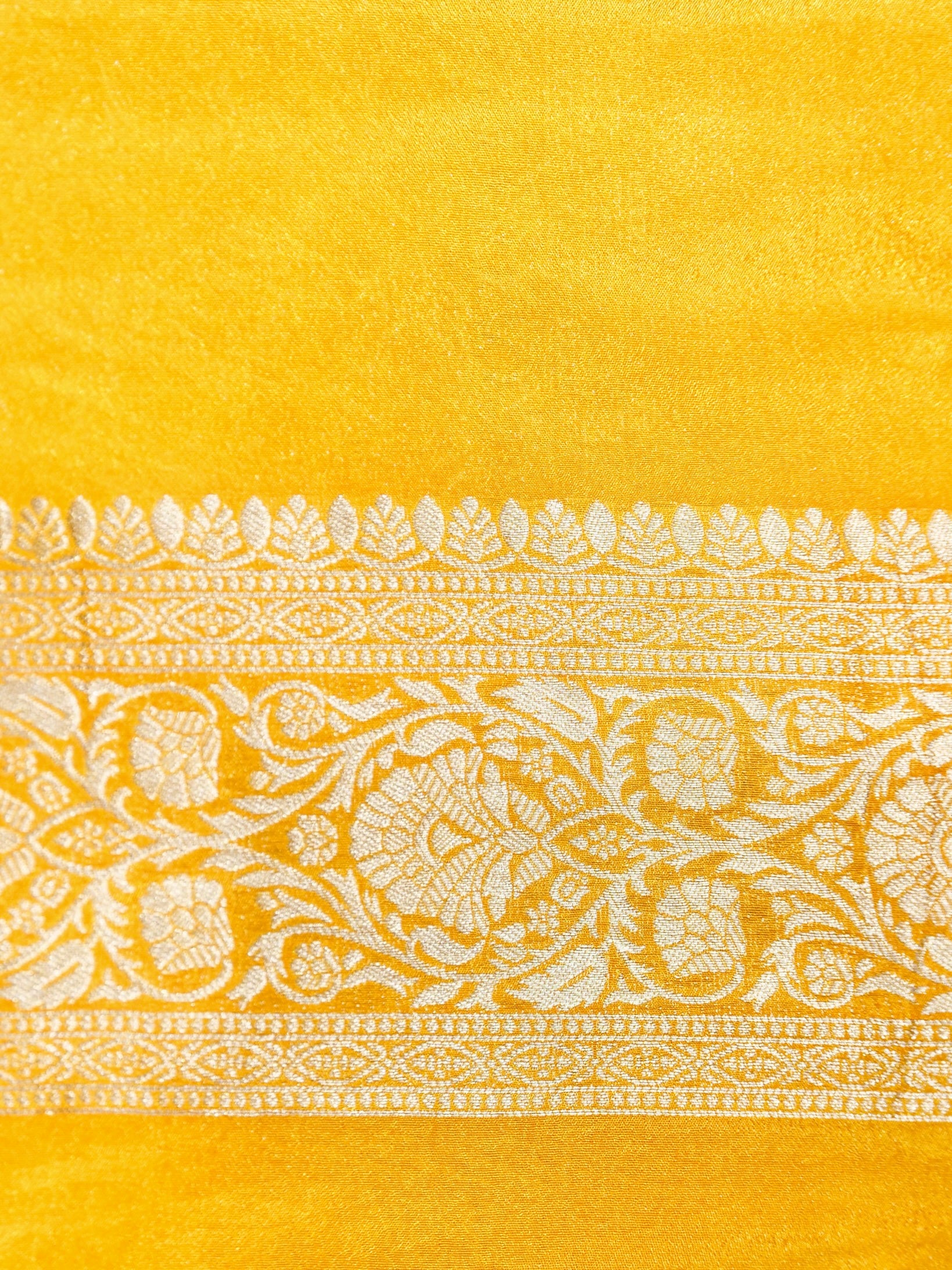 Burnt Orange Crepe Georgette Silk Saree with Mustard Gold Border