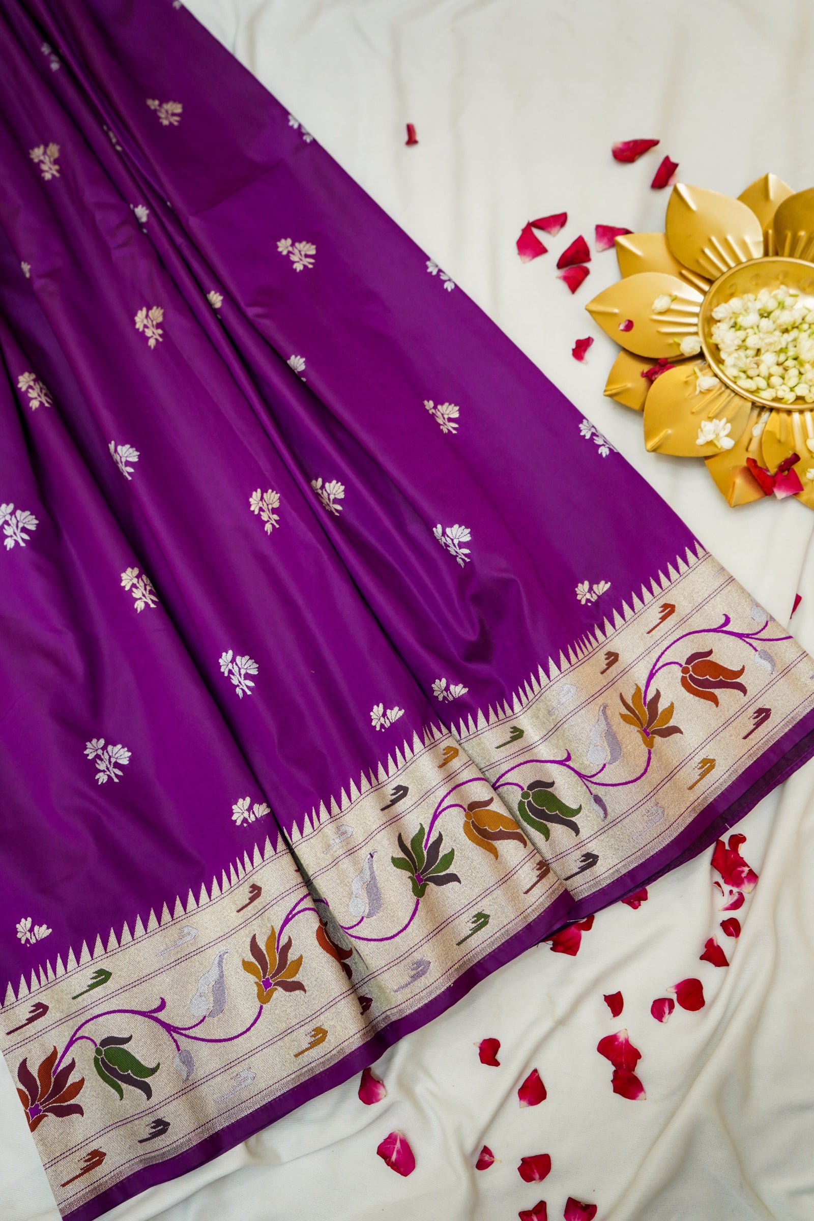 Keshavi - Jamuni Paithani Silk Saree with Stitched Blouse