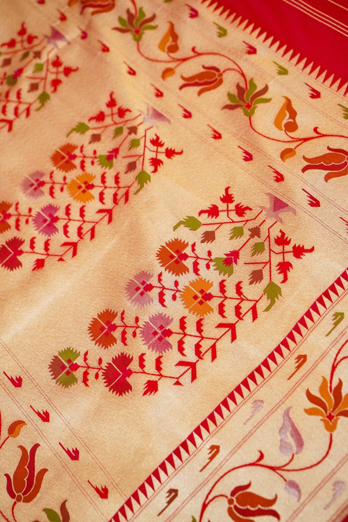 Keshavi - Rani Pink Paithani Silk Saree with Stitched Blouse