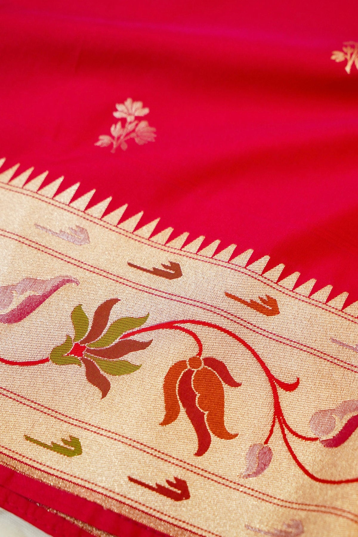 Keshavi - Rani Pink Paithani Silk Saree with Stitched Blouse