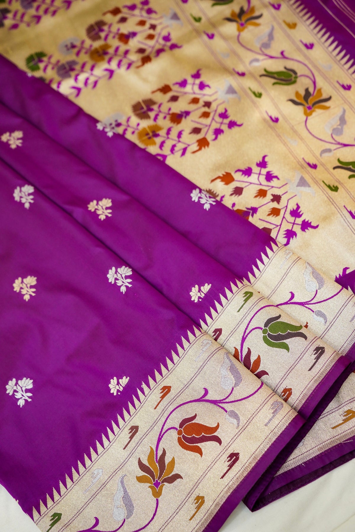 Keshavi - Jamuni Paithani Silk Saree with Stitched Blouse