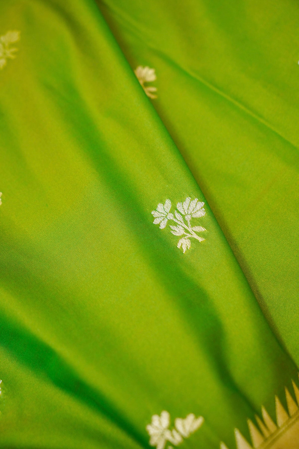 Keshavi - Parrot Green Paithani Silk Saree with Stitched Blouse