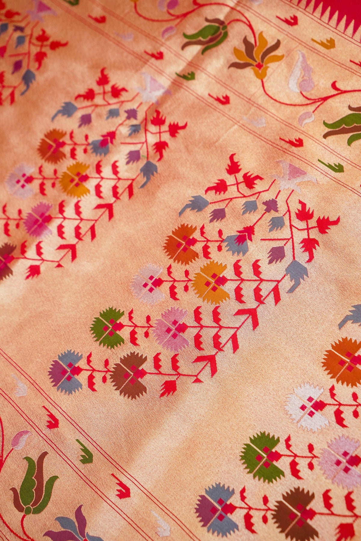 Keshavi - Hot Pink Paithani Silk Saree with Stitched Blouse