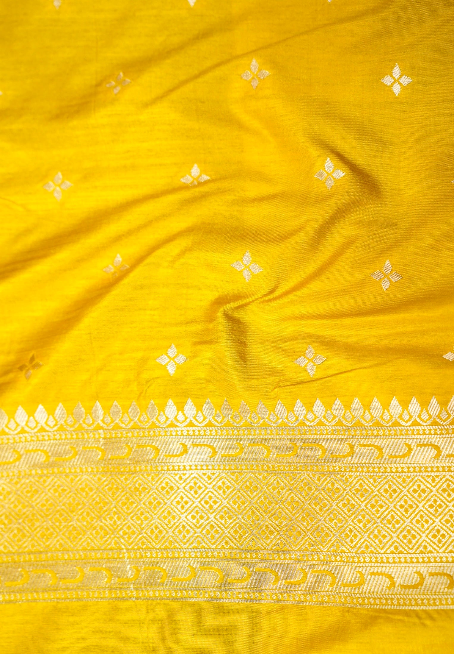 Dark Purple Raw Silk Saree with Mustard Yellow Border