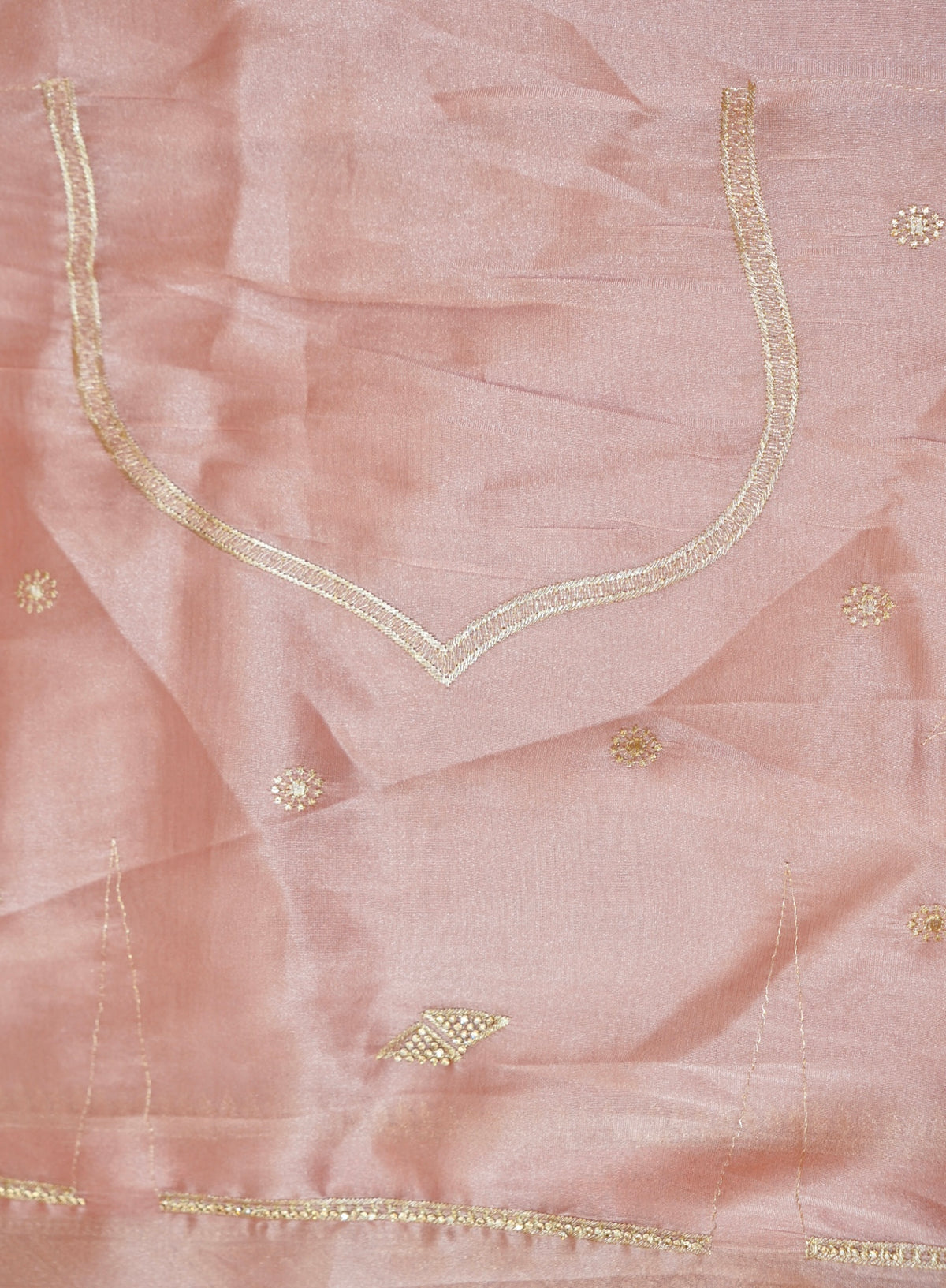Rhinestone Border Designer Tissue Saree in Blush Pink