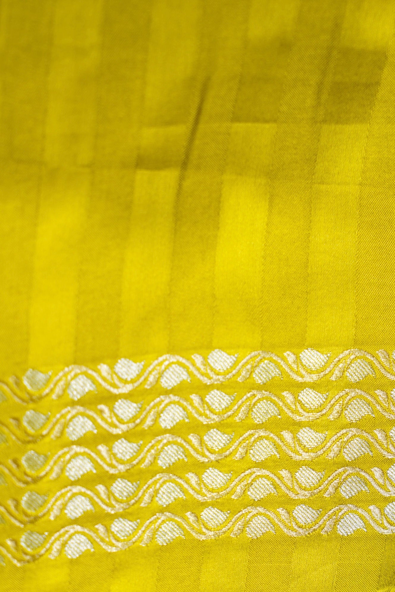 Lemon Yellow Mashru Silk Saree with Gold Weave