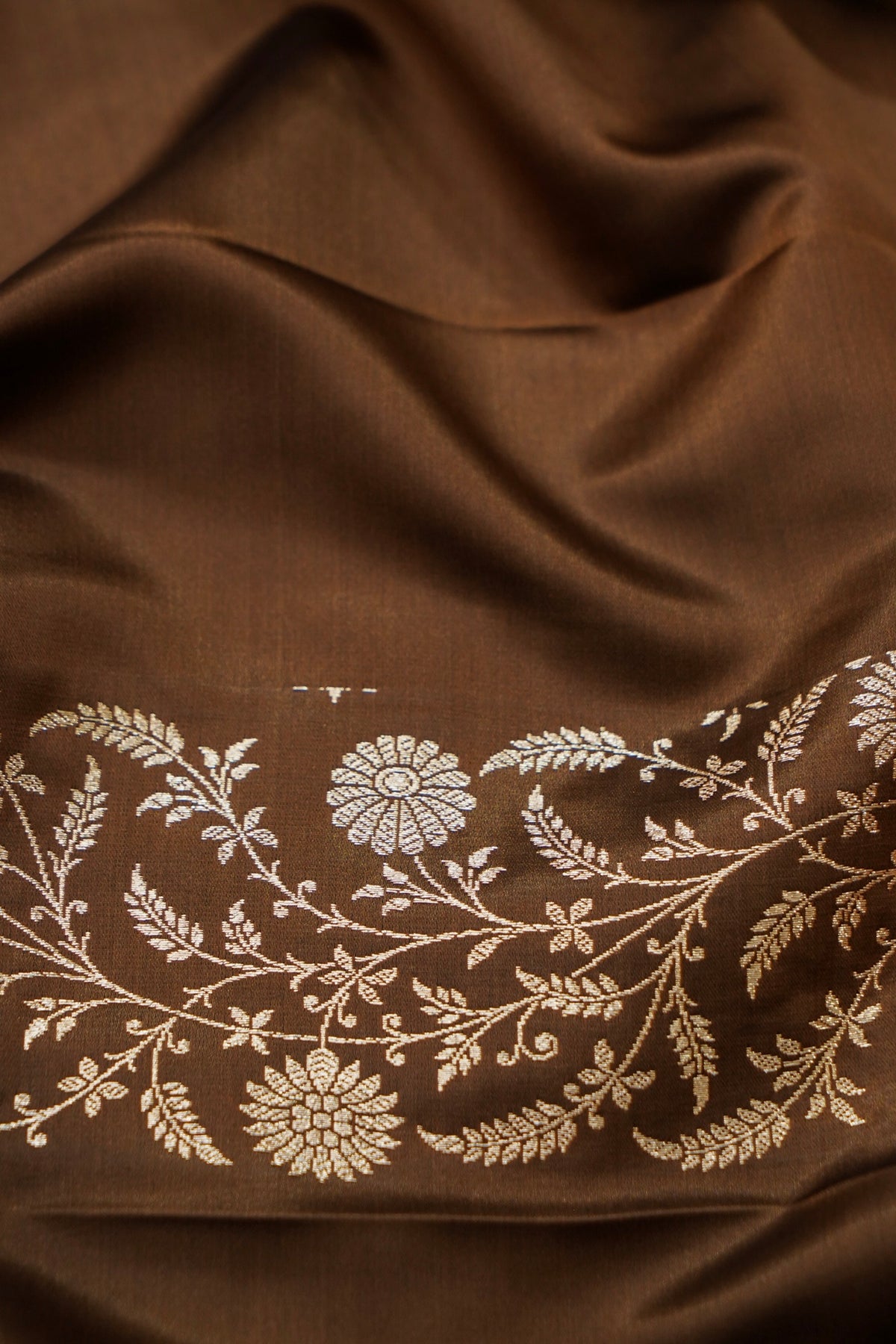 Shruti - Caramel Brown Pure Katan Silk Saree