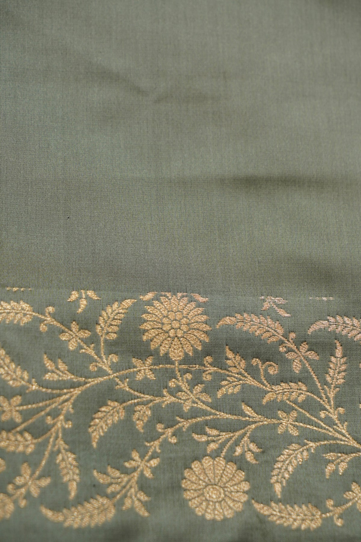 Shruti - Sage Green Pure Katan Silk Saree