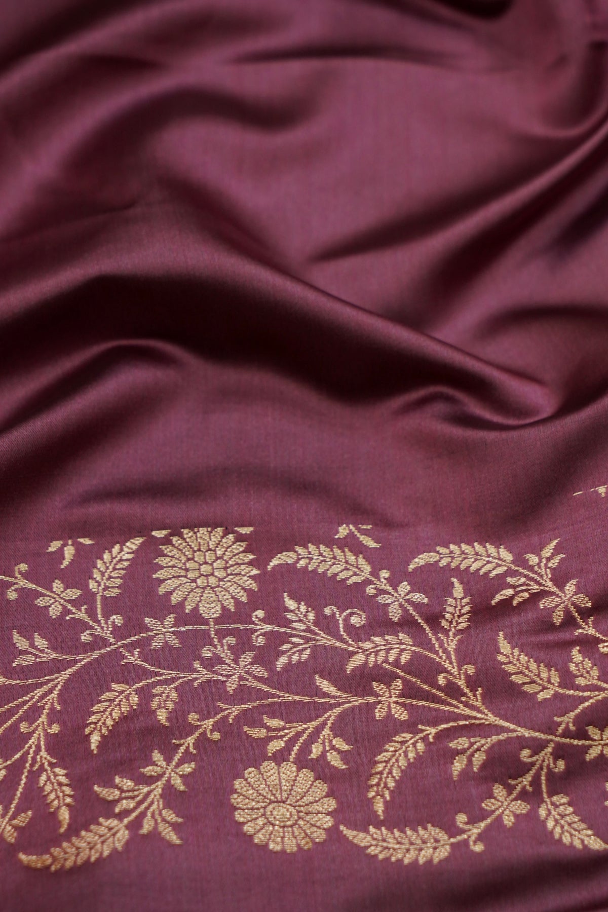 Shruti - Dusty Mauve Pure Katan Silk Saree