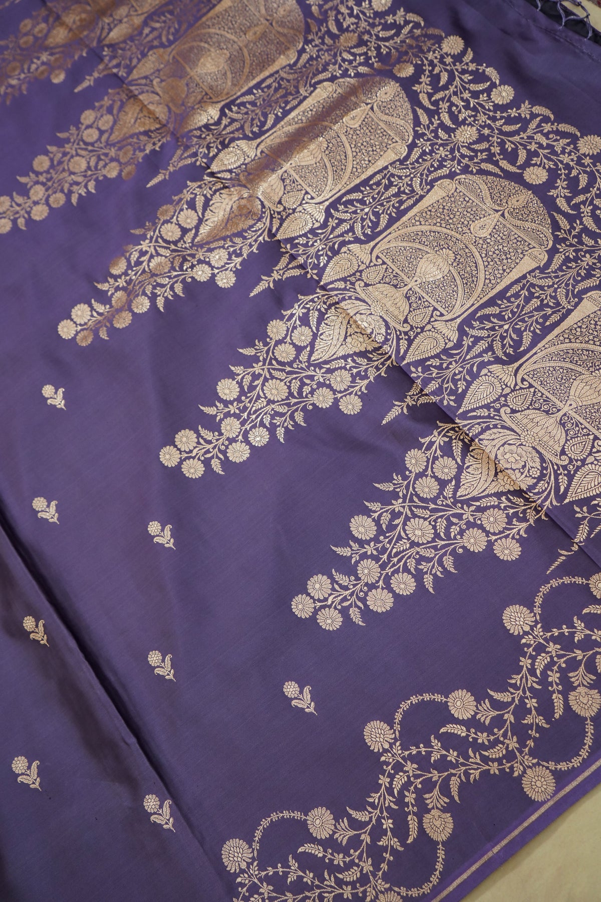 Shruti - Royal Purple Pure Katan Silk Saree