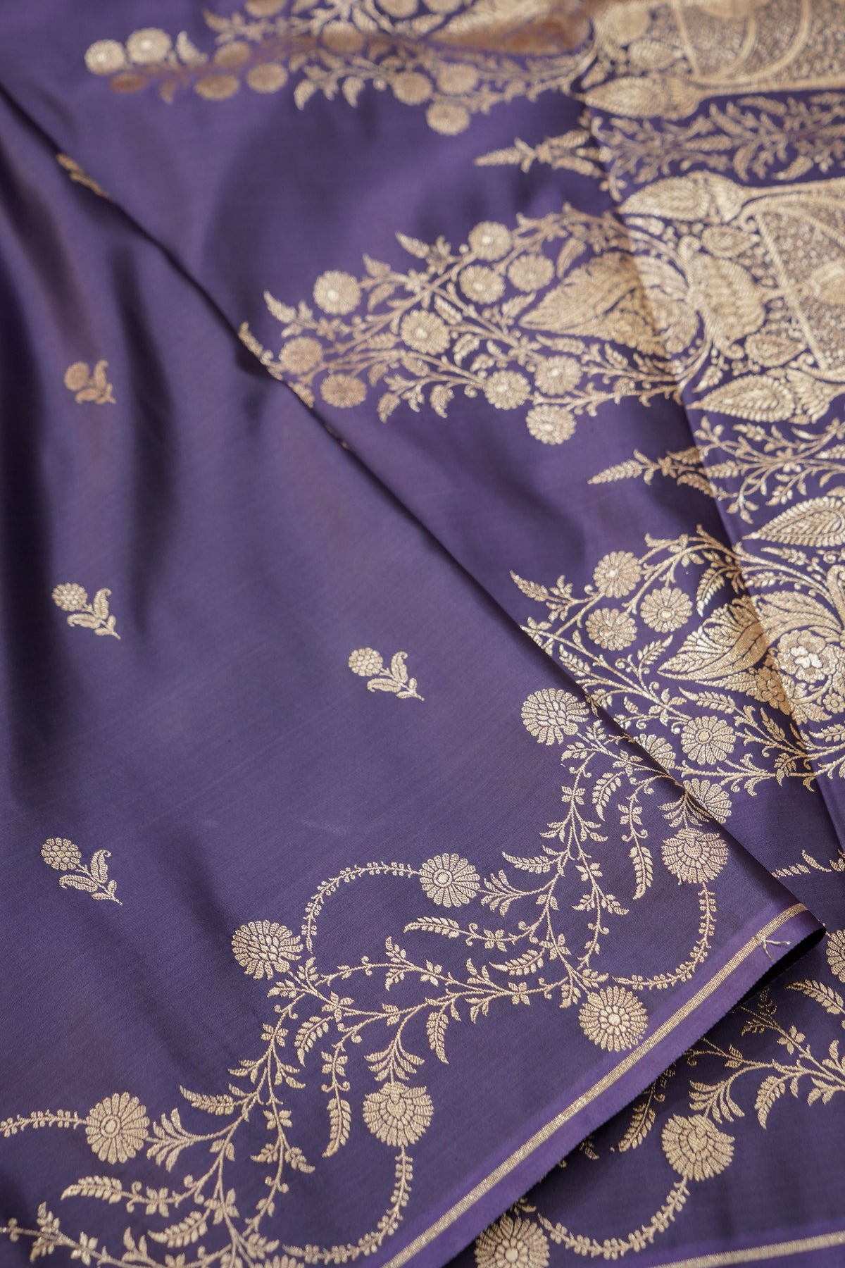 Shruti - Royal Purple Pure Katan Silk Saree