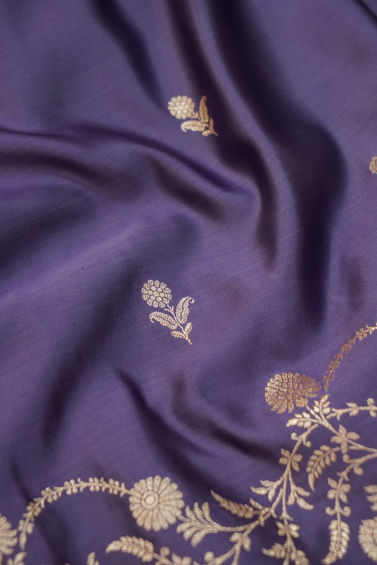 Shruti - Royal Purple Pure Katan Silk Saree