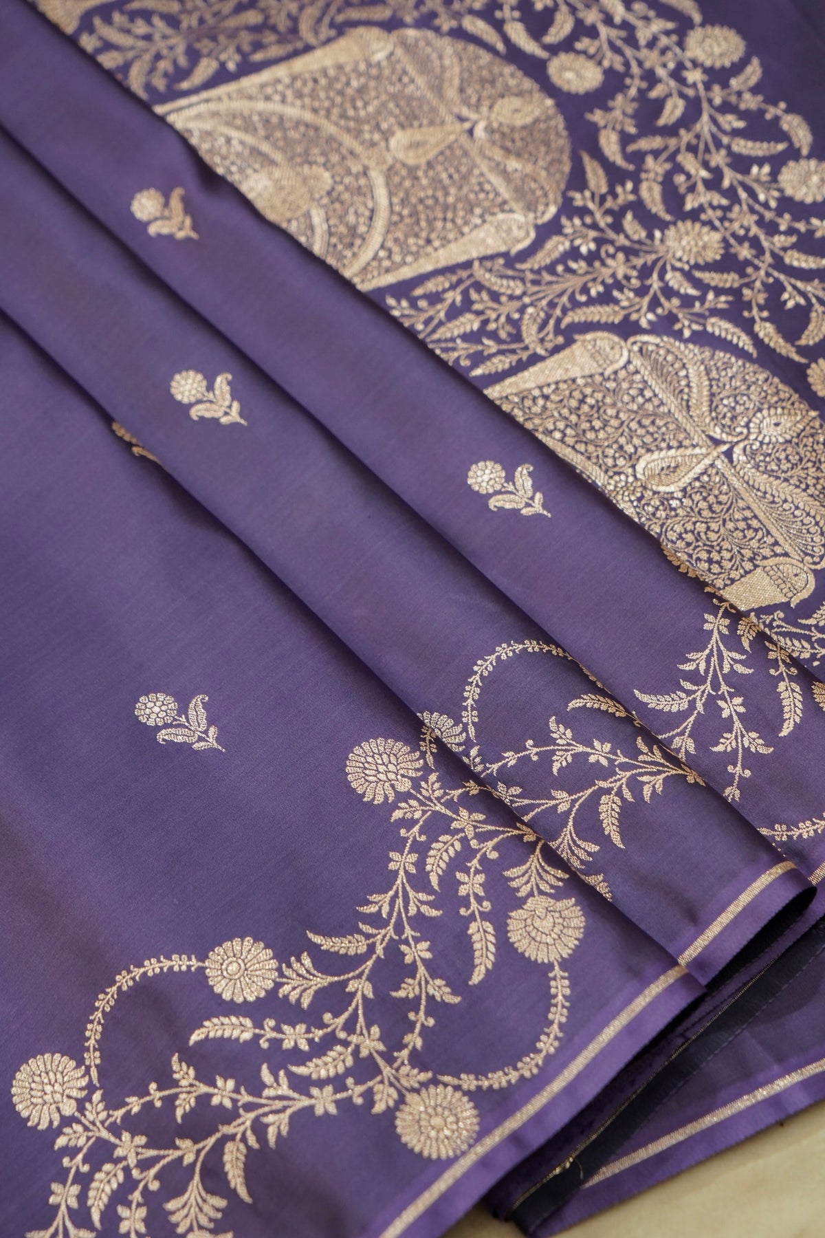Shruti - Royal Purple Pure Katan Silk Saree