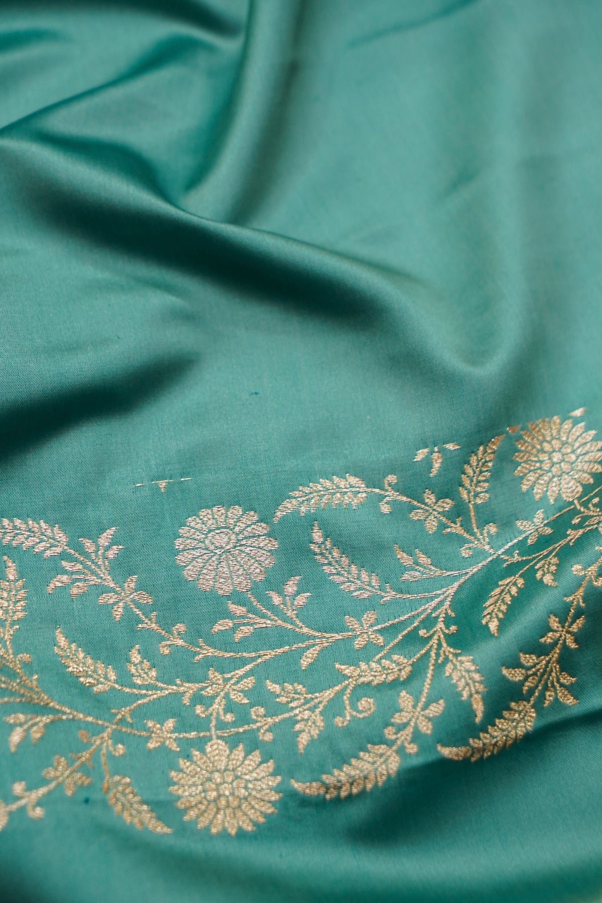 Shruti - Teal Blue Pure Katan Silk Saree