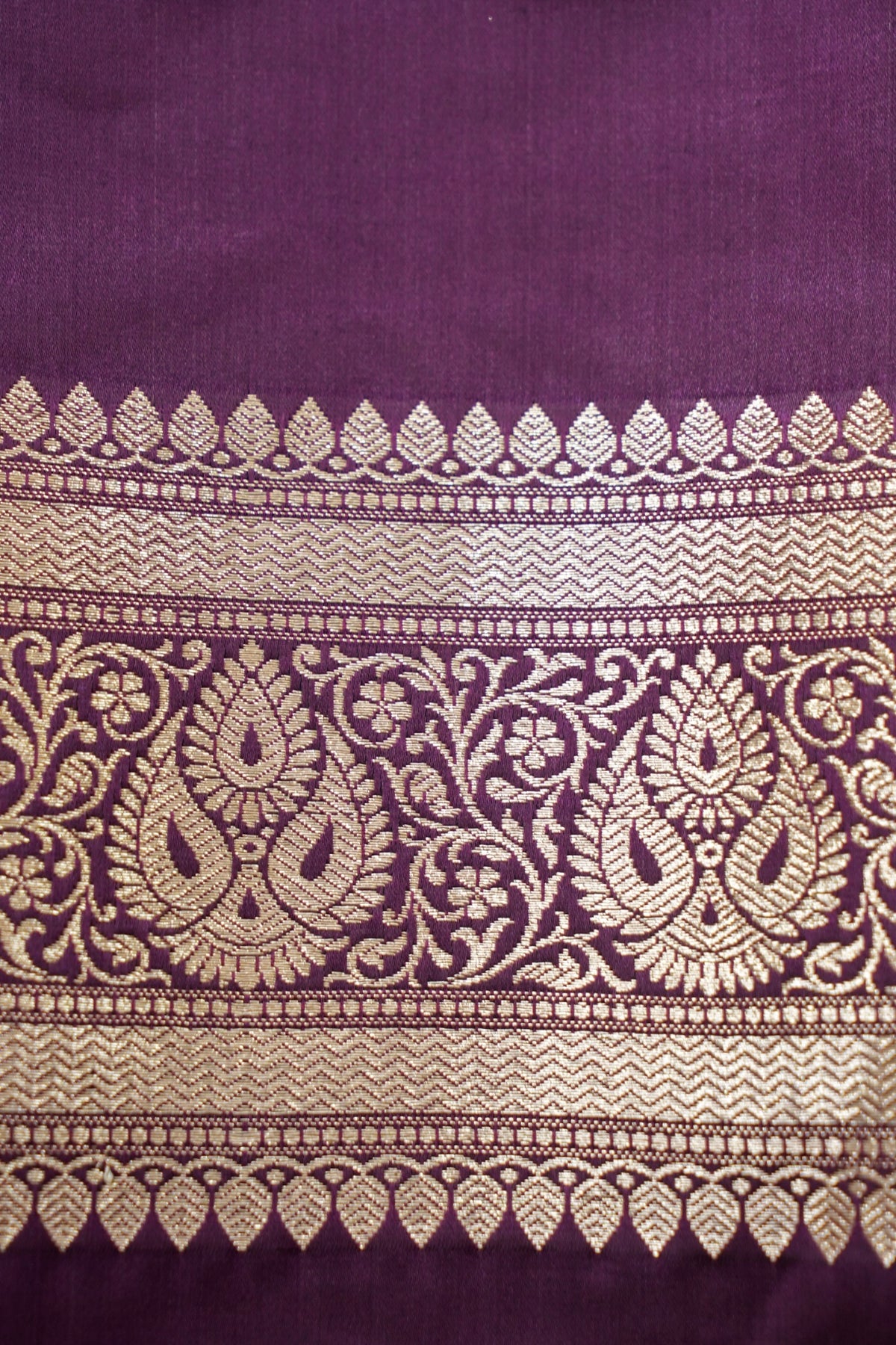 Rich Magenta Purple Pure Banarasi Katan Silk Saree with light Gold Zari Weaving