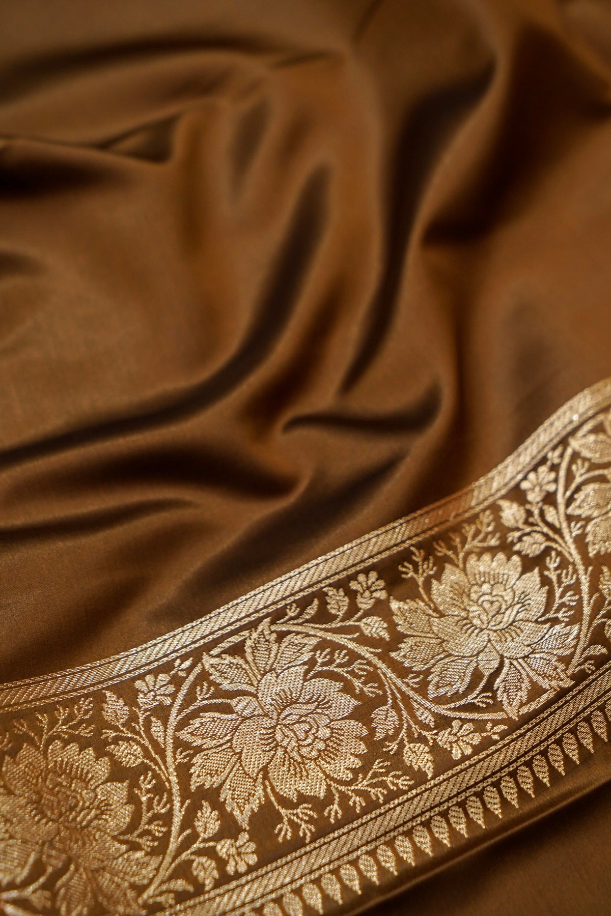 Kruti - Pure Katan Silk Saree in Mustard Gold