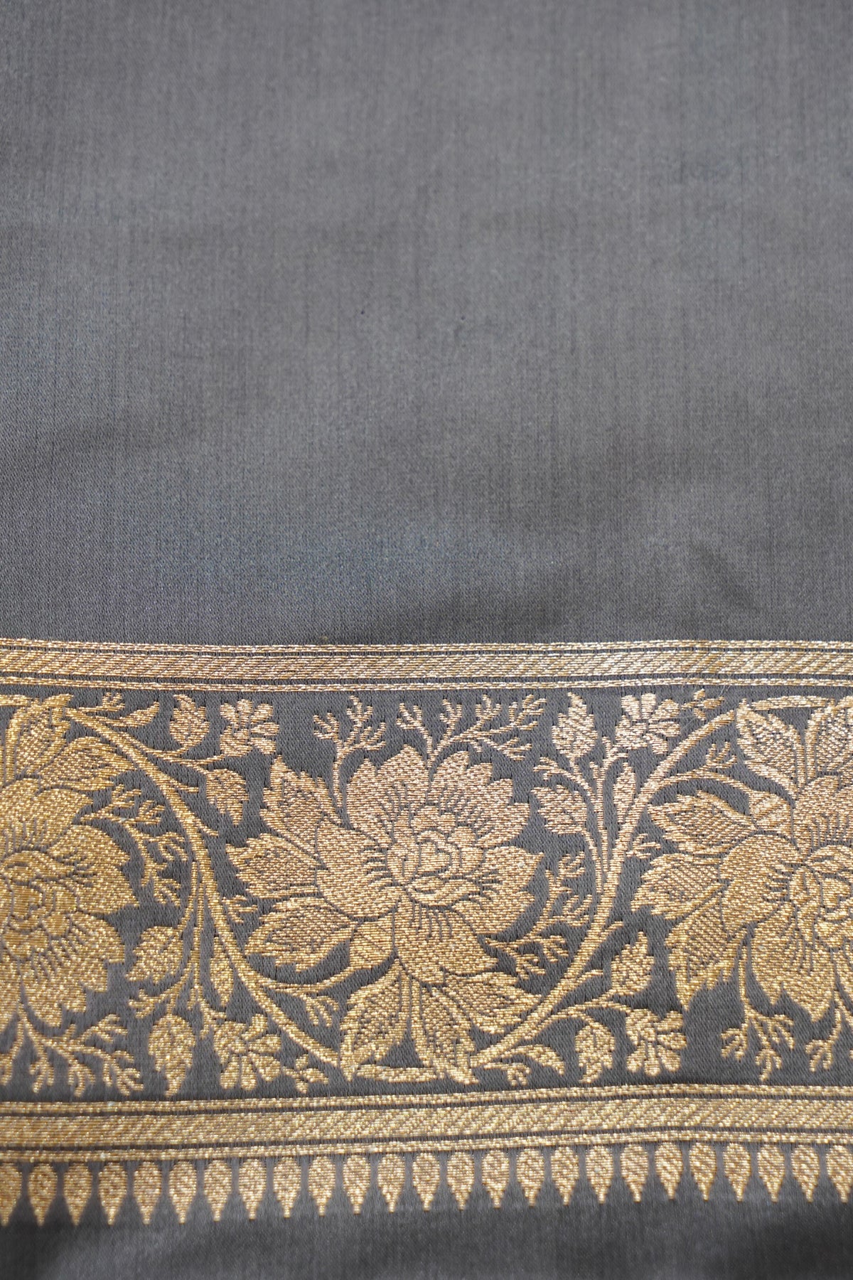 Kruti - Pure Katan Silk Saree in Silver Grey