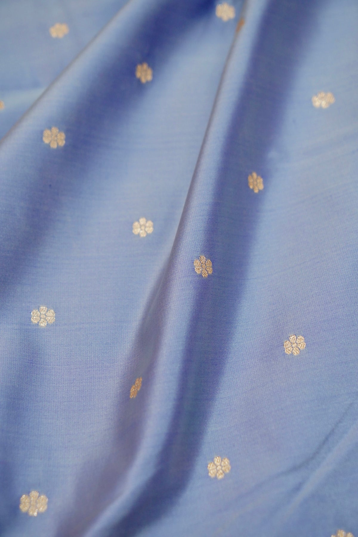 Saadgi - Periwinkle Blue Pure Katan Silk Saree with Multicolor Meenakari Border