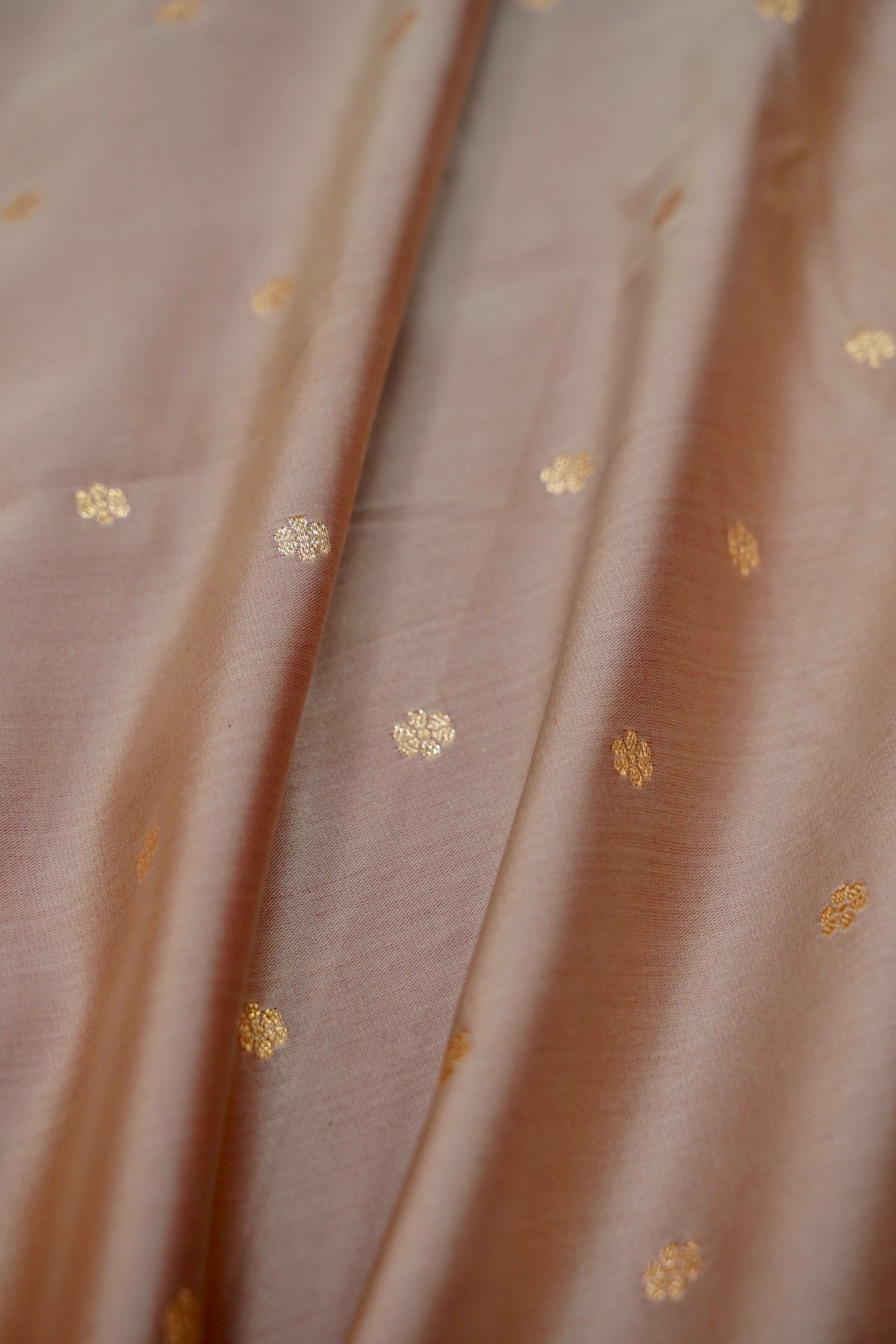 Saadgi - Rose Taupe Pure Katan Silk Saree with Multicolor Meenakari Border