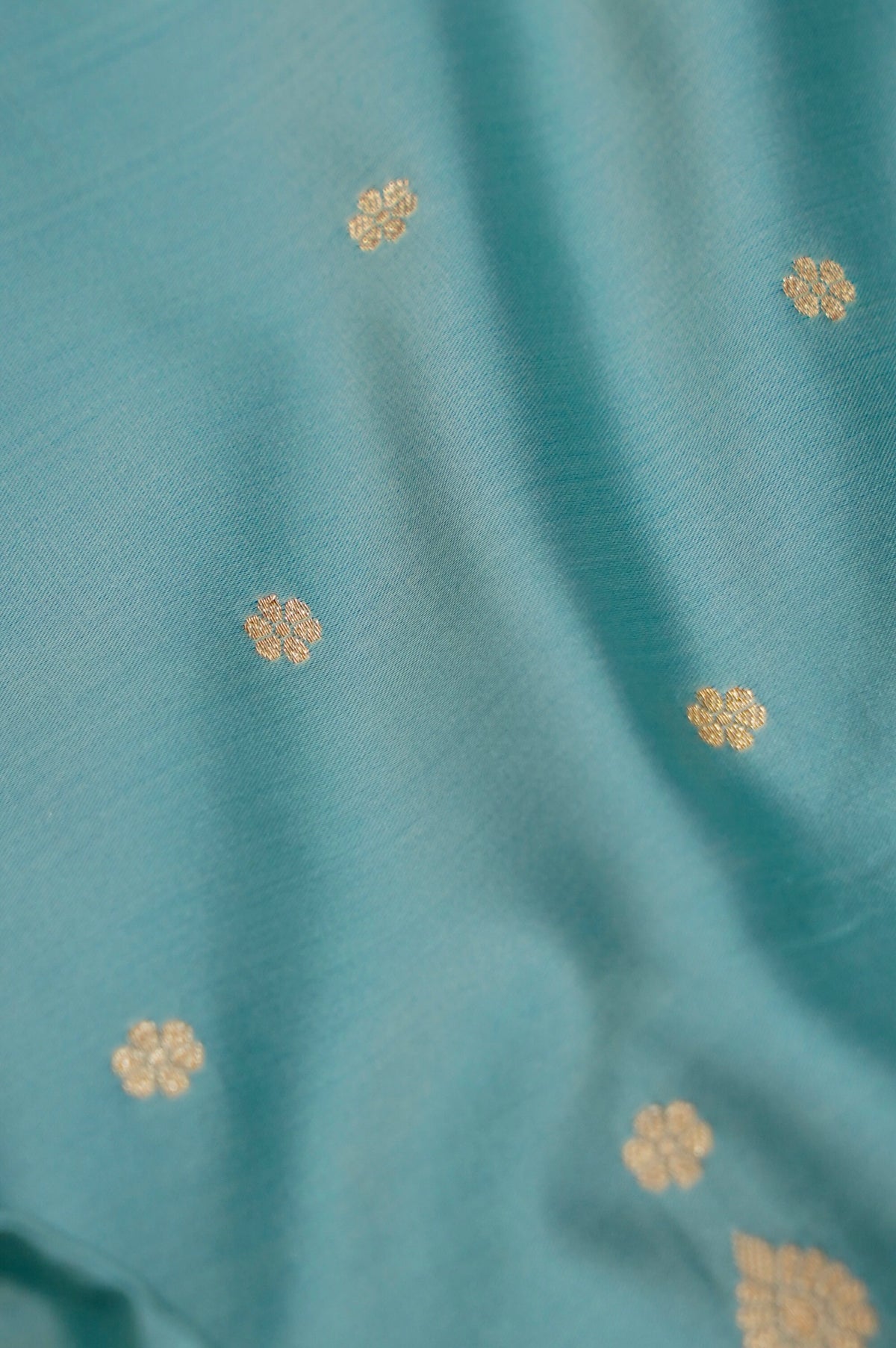 Saadgi - Powder Blue Pure Katan Silk Saree with Multicolor Meenakari Border