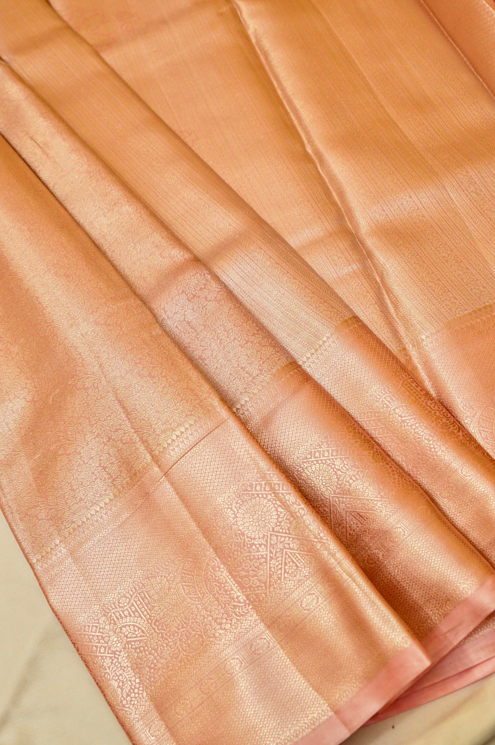 Maithili - Pastel Pink Kanjivaram Tissue Silk Saree