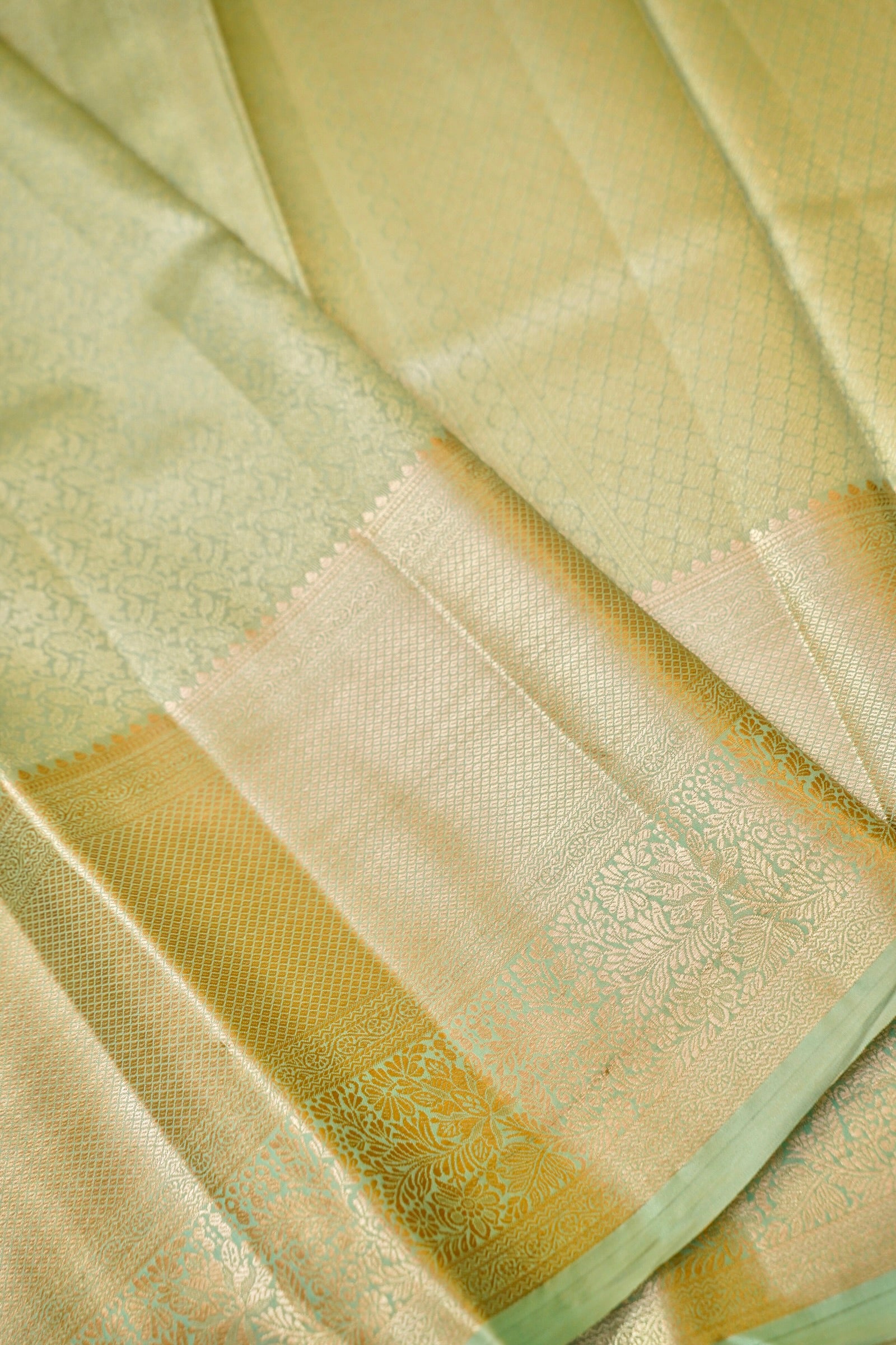 Maithili - Soft Mint Kanjivaram Tissue Silk Saree