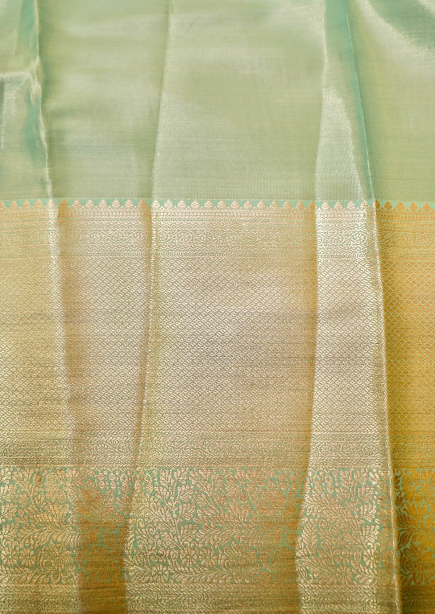 Maithili - Soft Mint Kanjivaram Tissue Silk Saree