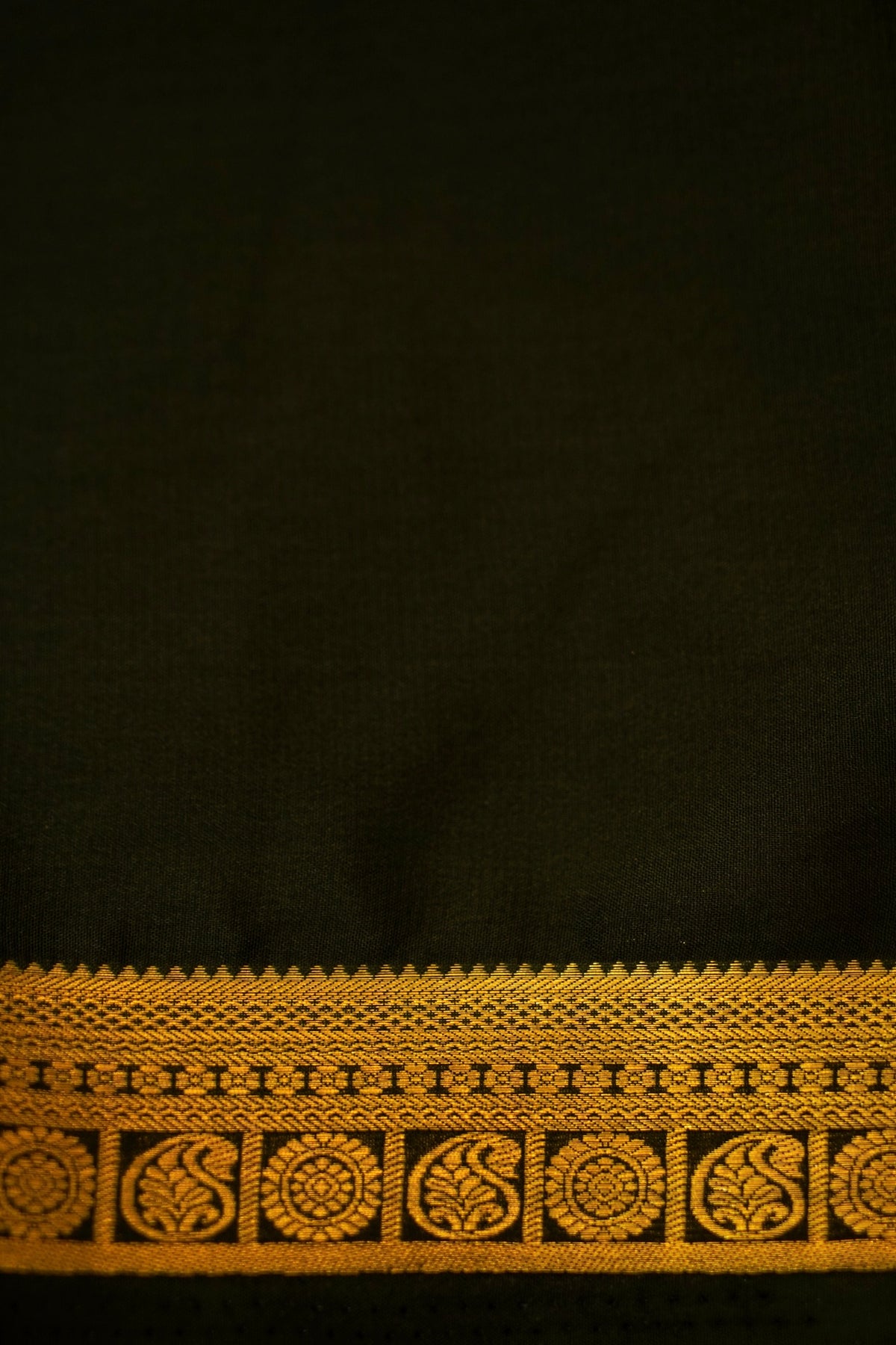 Maithili - Coral Red Mysore Crepe Silk Saree with Black Border