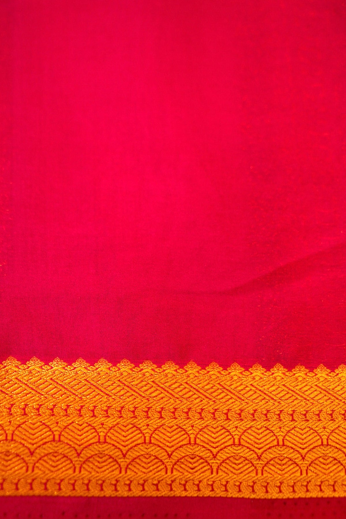 Maithili - Navy Blue Mysore Crepe Silk Saree with Magenta Border