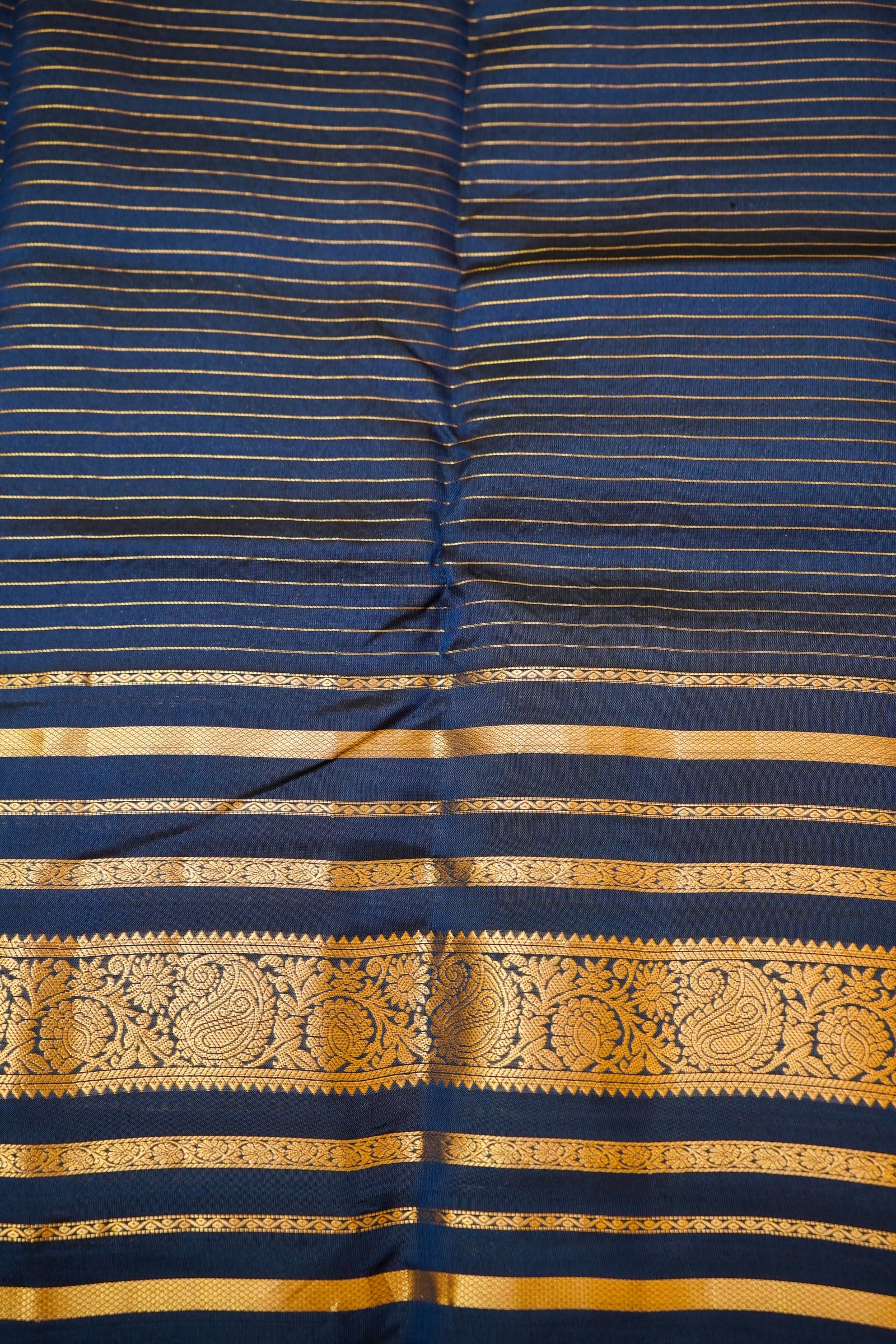 Maithili - Magenta Pure Kanjipuram Silk Saree with Navy Blue Border