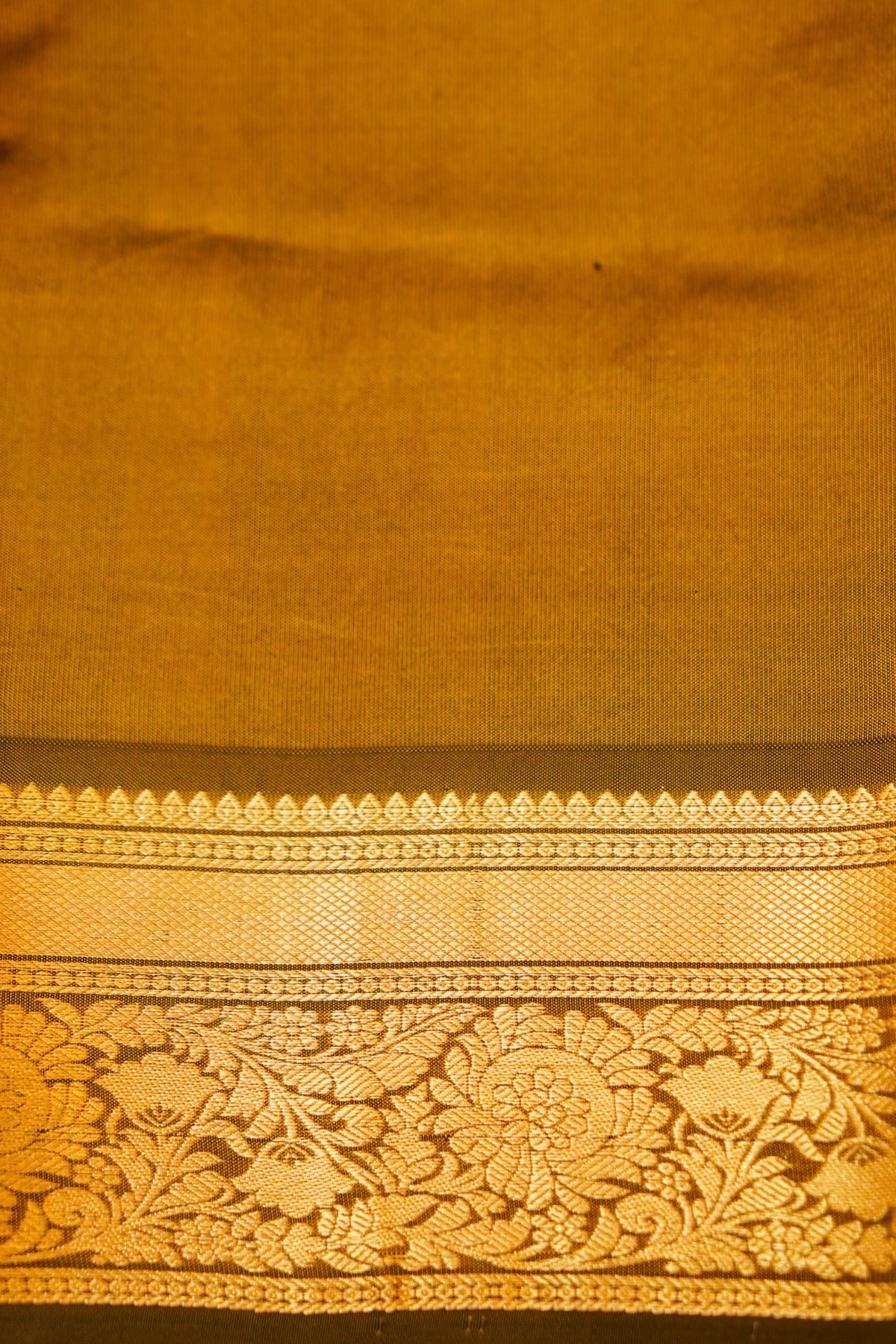 Maithili - Peach Pure Kanjipuram Silk Saree with Dark Brown Border