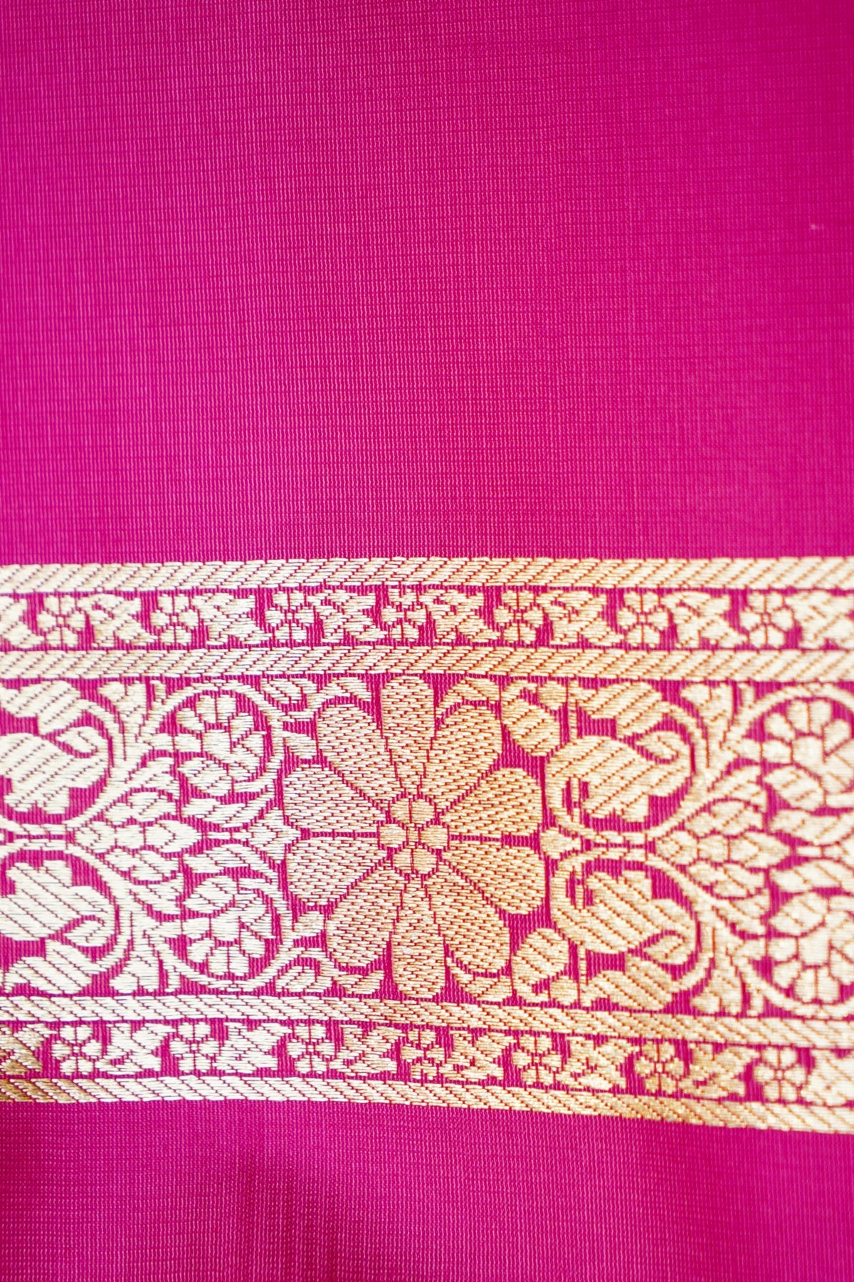 Royal Pink Banarasi Silk Saree with Golden Zari Weave